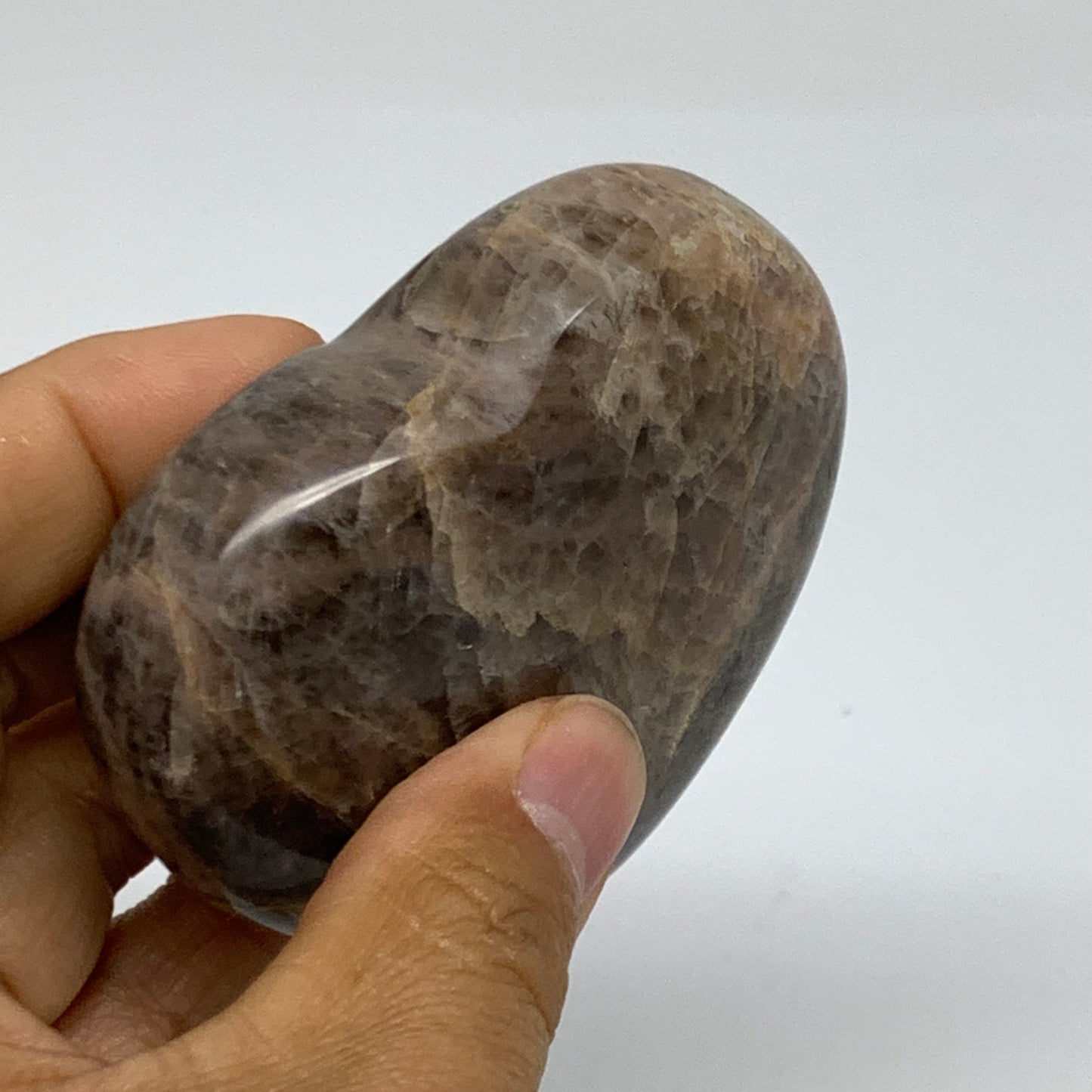 0.38 lbs, 2.6"x2.8"x1", Black Moonstone Heart Polished Crystal Home Decor, B3788