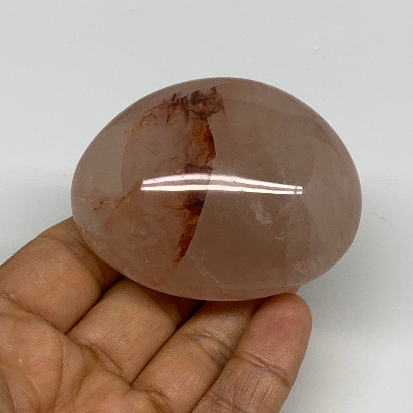 158.8g,2.5"x2"x1.4", Red Hematoid Fire Quartz Palm-Stone Crystal Polished, B3060