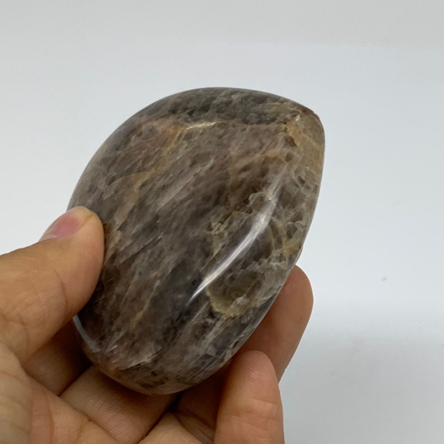 0.38 lbs, 2.6"x2.8"x1", Black Moonstone Heart Polished Crystal Home Decor, B3788