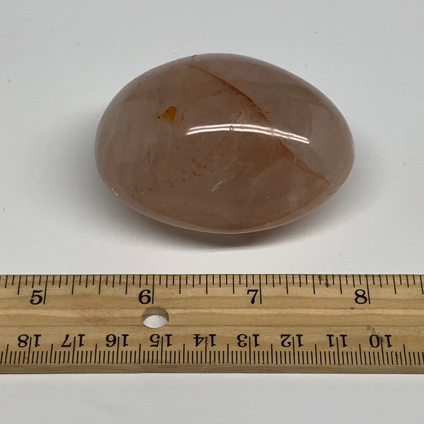 158.8g,2.5"x2"x1.4", Red Hematoid Fire Quartz Palm-Stone Crystal Polished, B3060