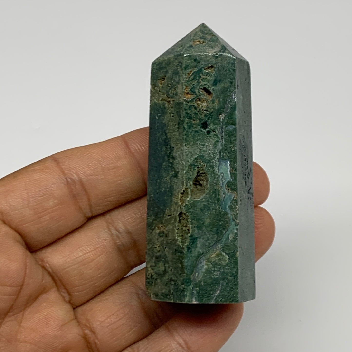 80.2g, 2.8"x1", Natural Ocean Jasper Tower Point Obelisk @Madagascar, B31459