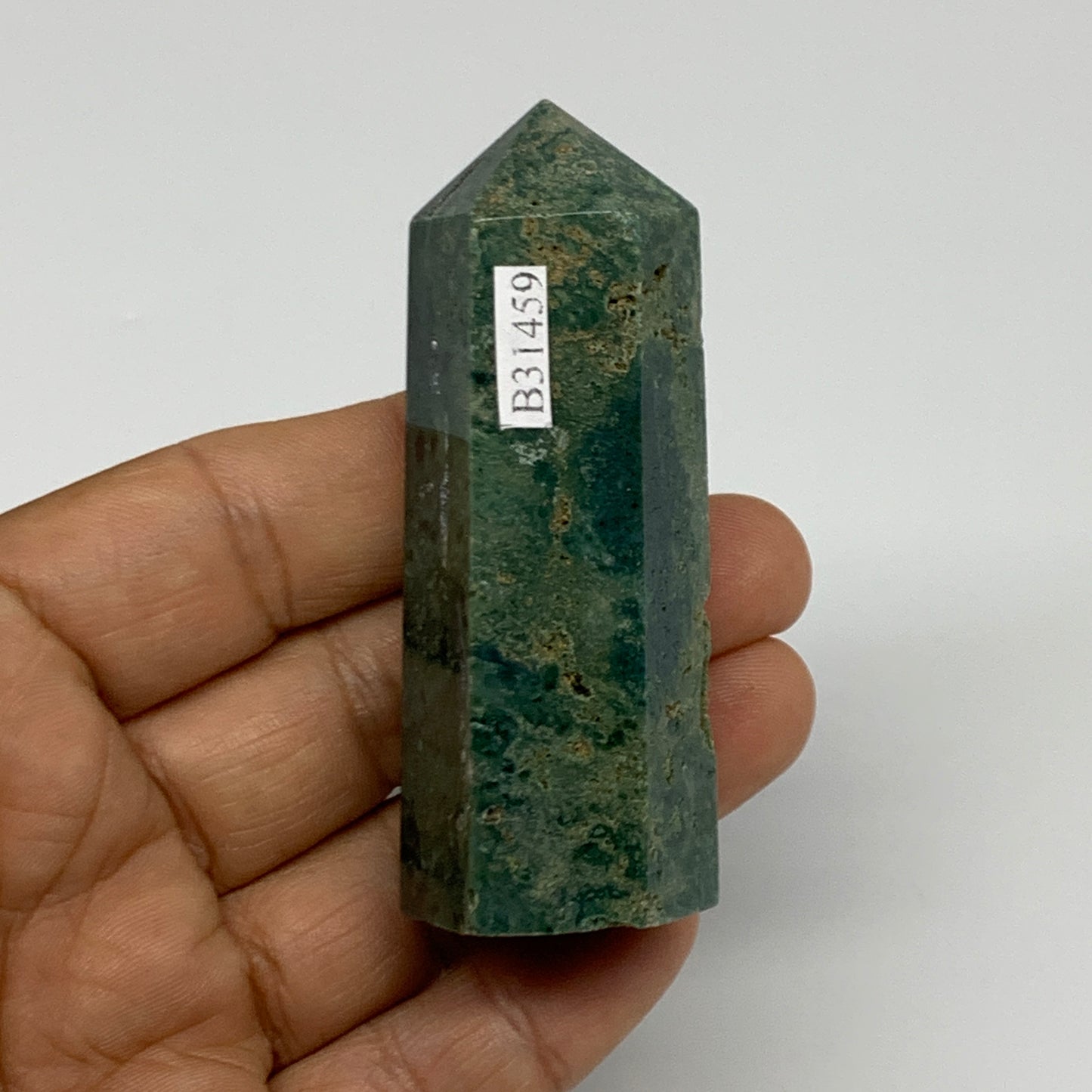 80.2g, 2.8"x1", Natural Ocean Jasper Tower Point Obelisk @Madagascar, B31459