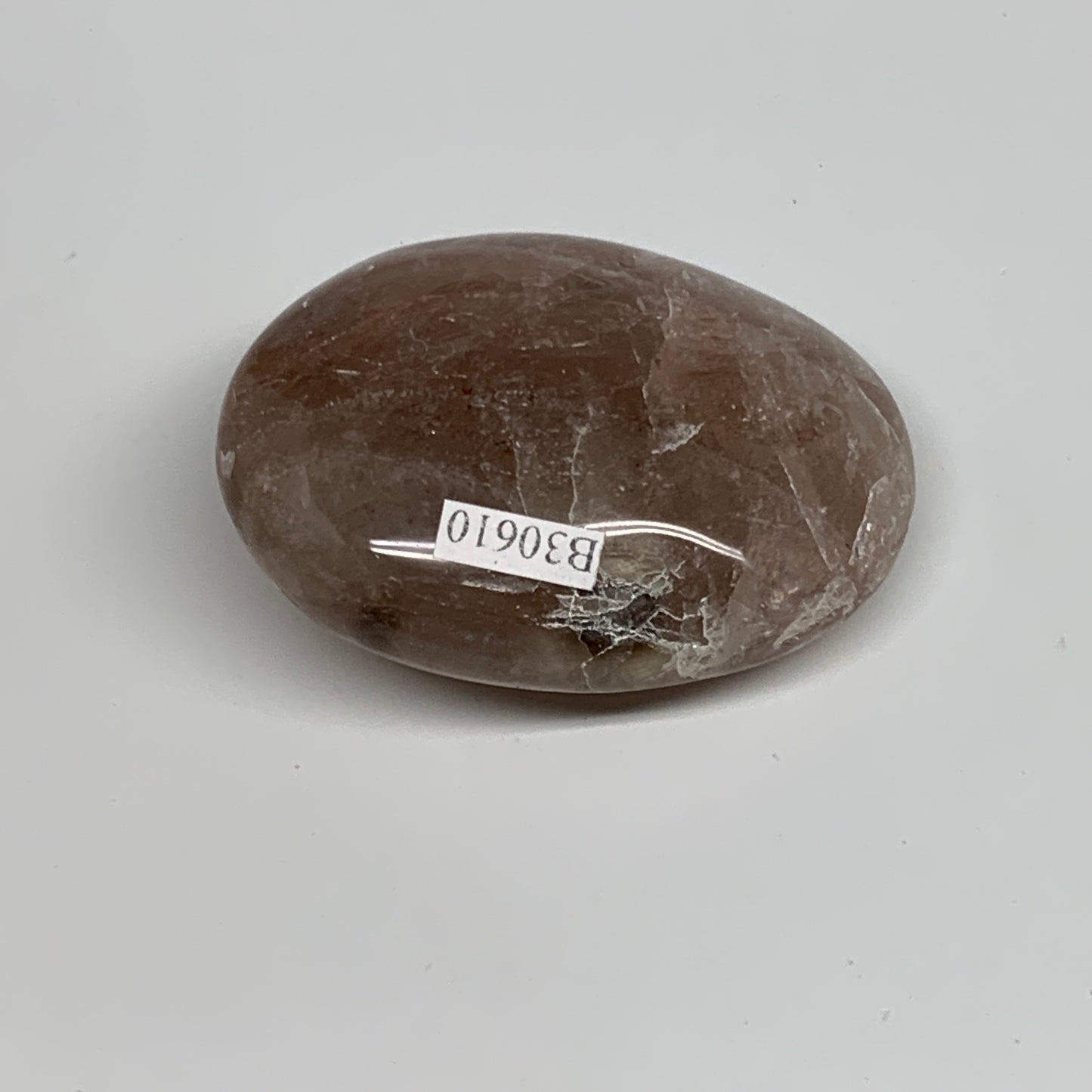 89.6g,2.3"x1.8"x0.9", Red Hematoid Fire Quartz Palm-Stone Crystal Polished, B306