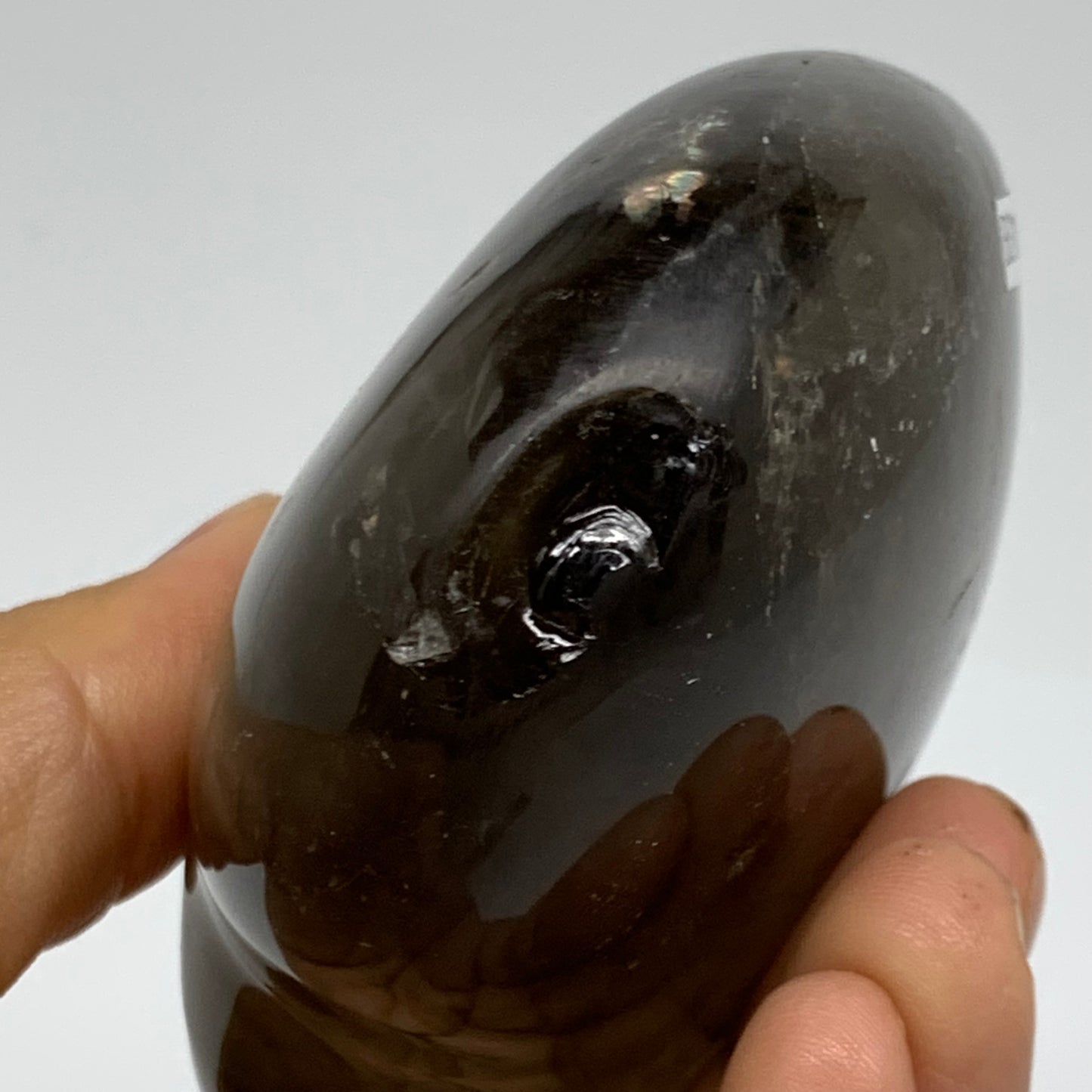 0.88 Lbs, 3.3"3.6"x1.6", Natural Smoky Quartz Heart Crystal Polished, B37890