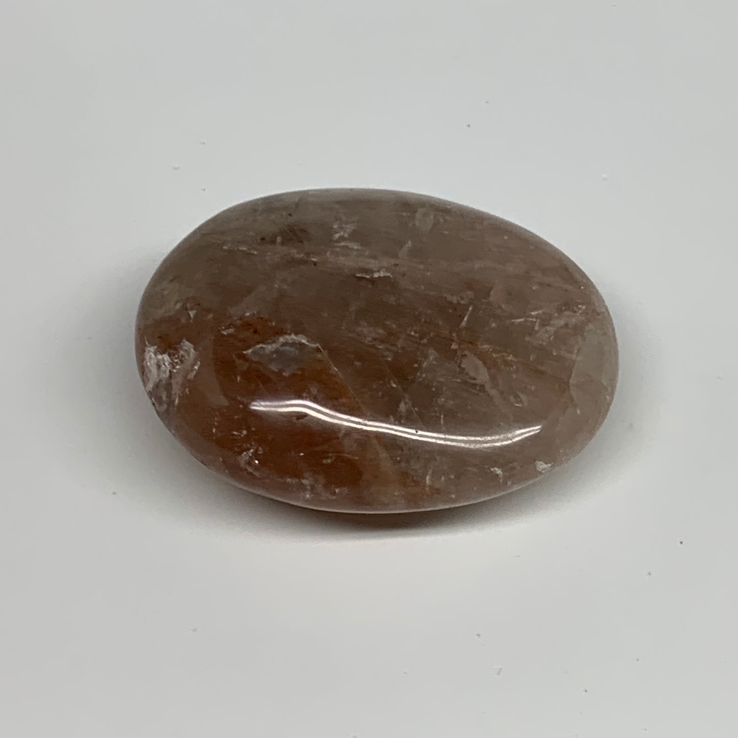 89.6g,2.3"x1.8"x0.9", Red Hematoid Fire Quartz Palm-Stone Crystal Polished, B306