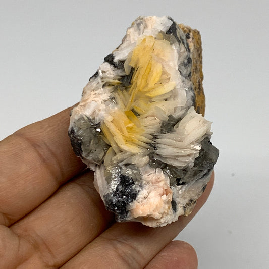 0.33 lbs, 2.7"x1.7"x1.3", Natural Ceresit Galena On Barite Mineral Specimen, B33420