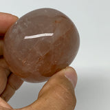 150g,2"x1.9"x1.6", Red Hematoid Fire Quartz Palm-Stone Crystal Polished, B30660