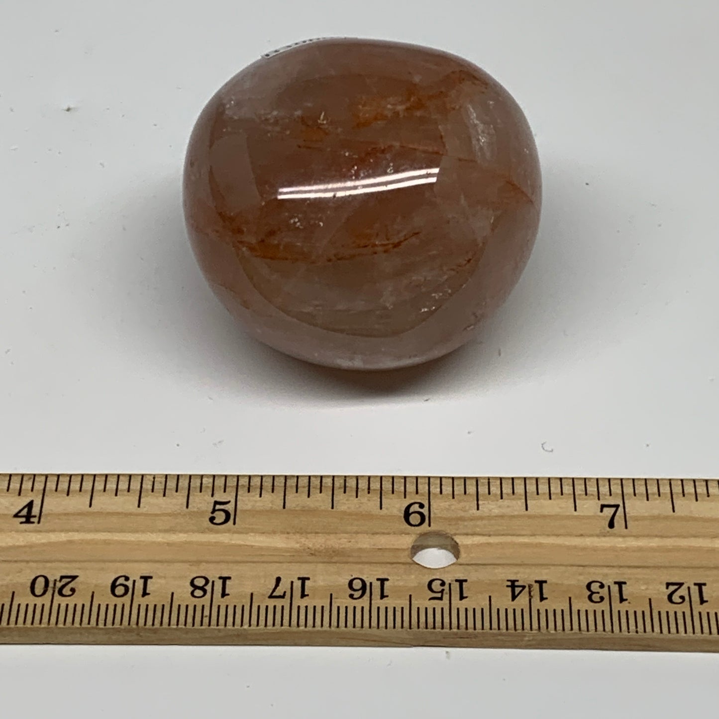 150g,2"x1.9"x1.6", Red Hematoid Fire Quartz Palm-Stone Crystal Polished, B30660