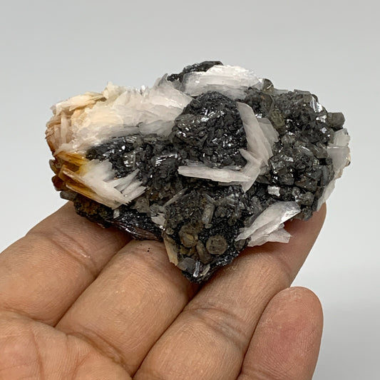 0.35 lbs, 2.6"x2"x1.1", Natural Ceresit Galena On Barite Mineral Specimen, B3342