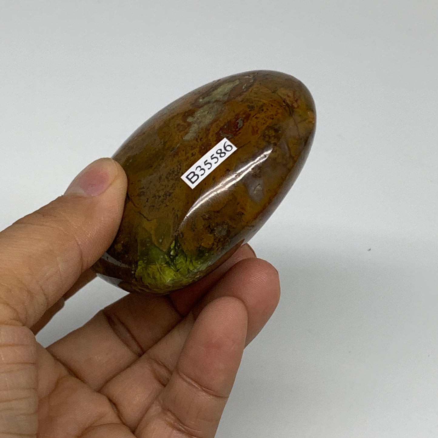 191.1g, 2.5"x2.9"x1.2", Green Opal Heart Polished Gemstone Crystal, B35586