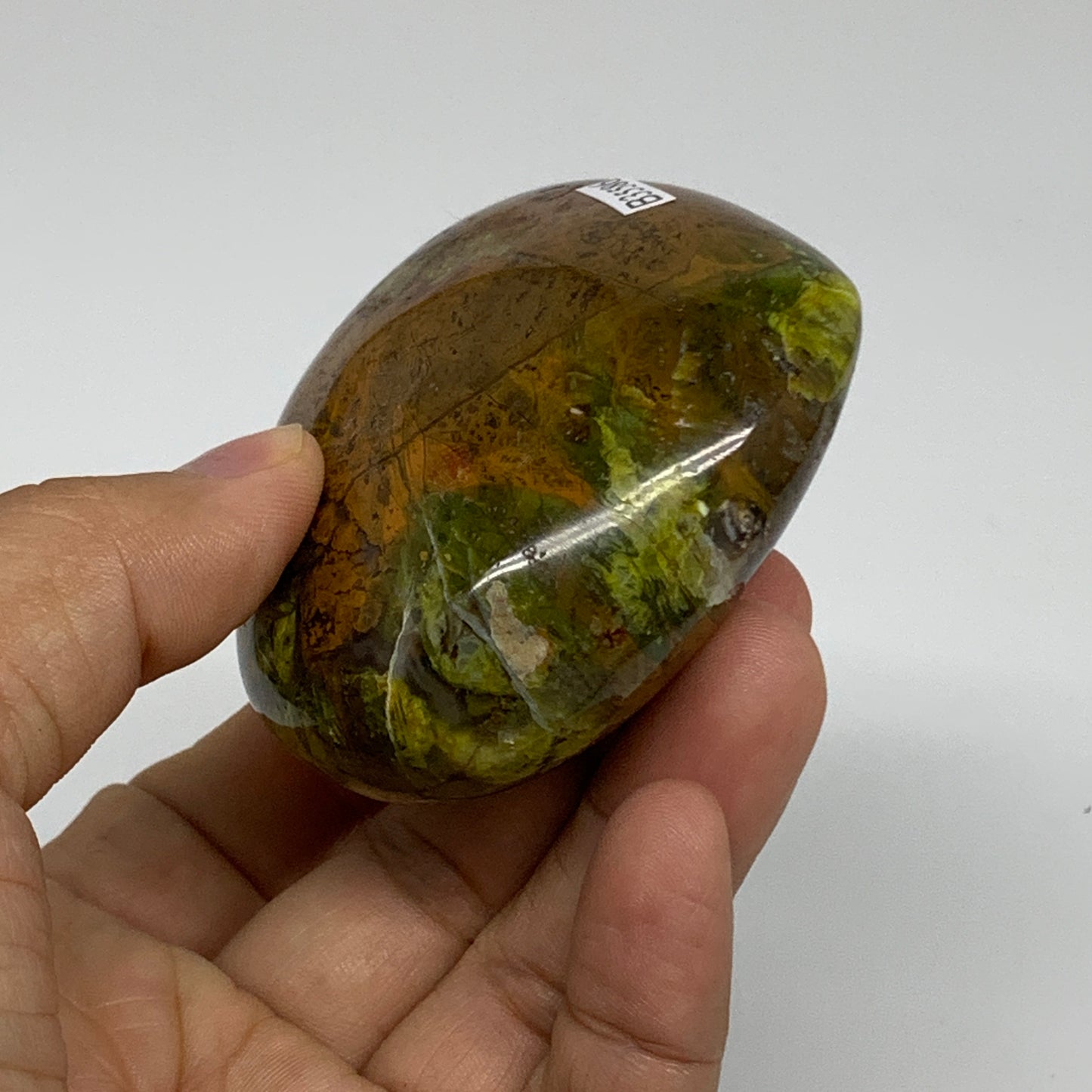 191.1g, 2.5"x2.9"x1.2", Green Opal Heart Polished Gemstone Crystal, B35586
