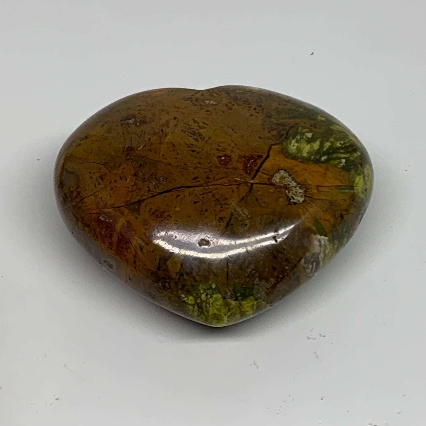 191.1g, 2.5"x2.9"x1.2", Green Opal Heart Polished Gemstone Crystal, B35586