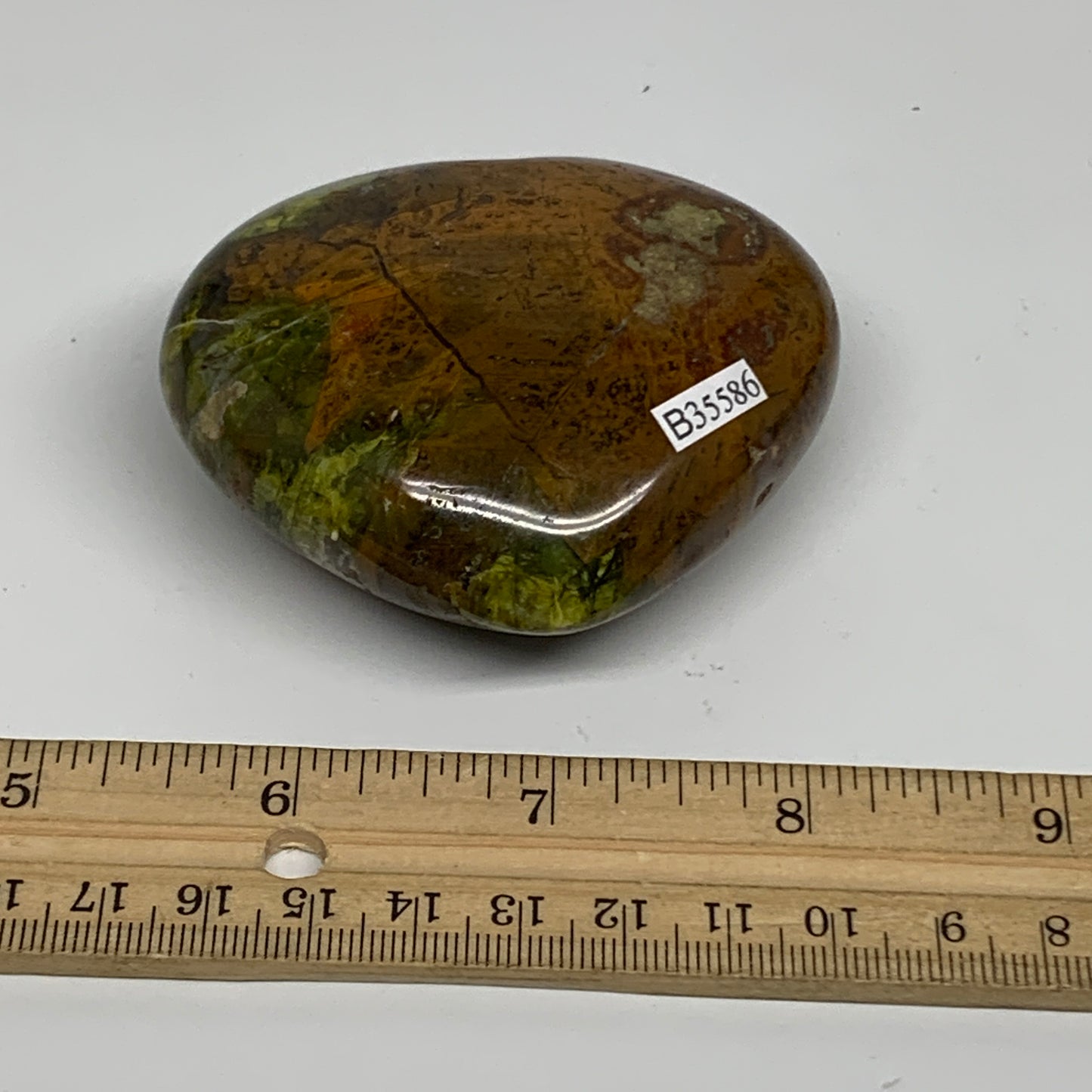 191.1g, 2.5"x2.9"x1.2", Green Opal Heart Polished Gemstone Crystal, B35586