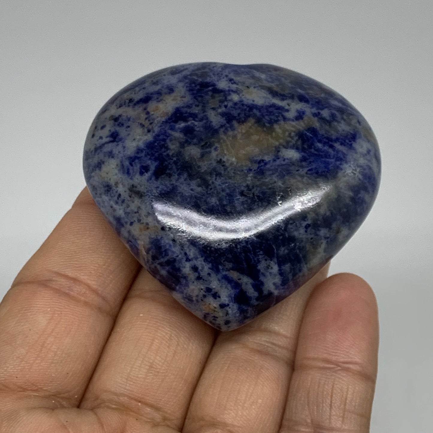 78g, 2"x2.1"x0.8", Natural Sodalite Heart Polished Gemstone, B34848