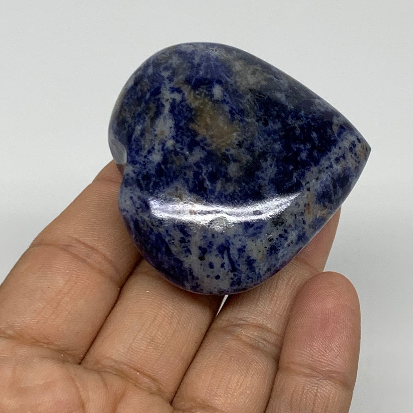 78g, 2"x2.1"x0.8", Natural Sodalite Heart Polished Gemstone, B34848