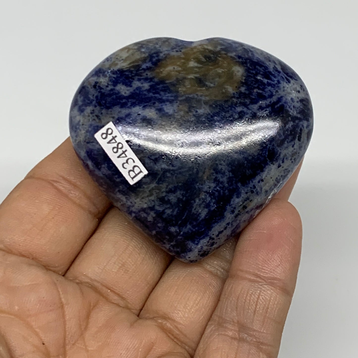 78g, 2"x2.1"x0.8", Natural Sodalite Heart Polished Gemstone, B34848