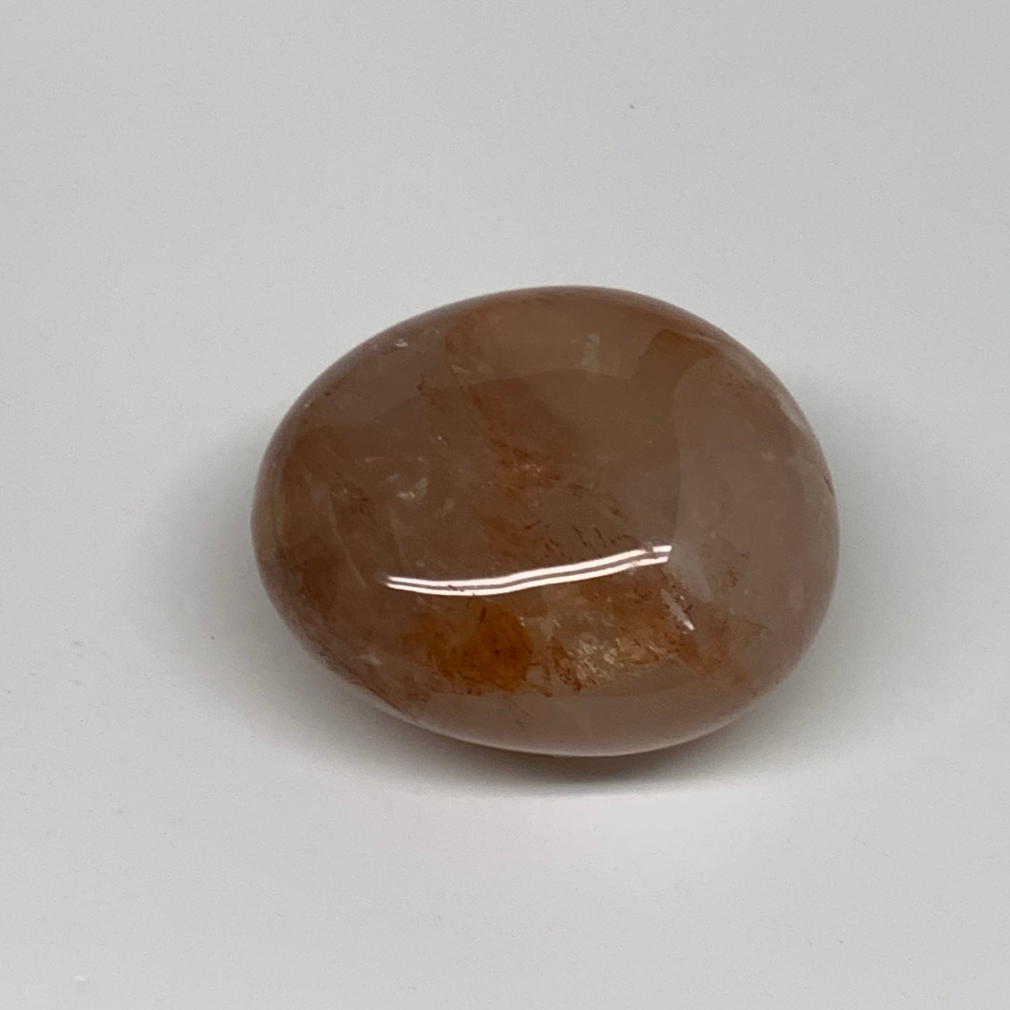 125.2g,2.1"x2.9"x1.3", Red Hematoid Fire Quartz Palm-Stone Crystal Polished, B30