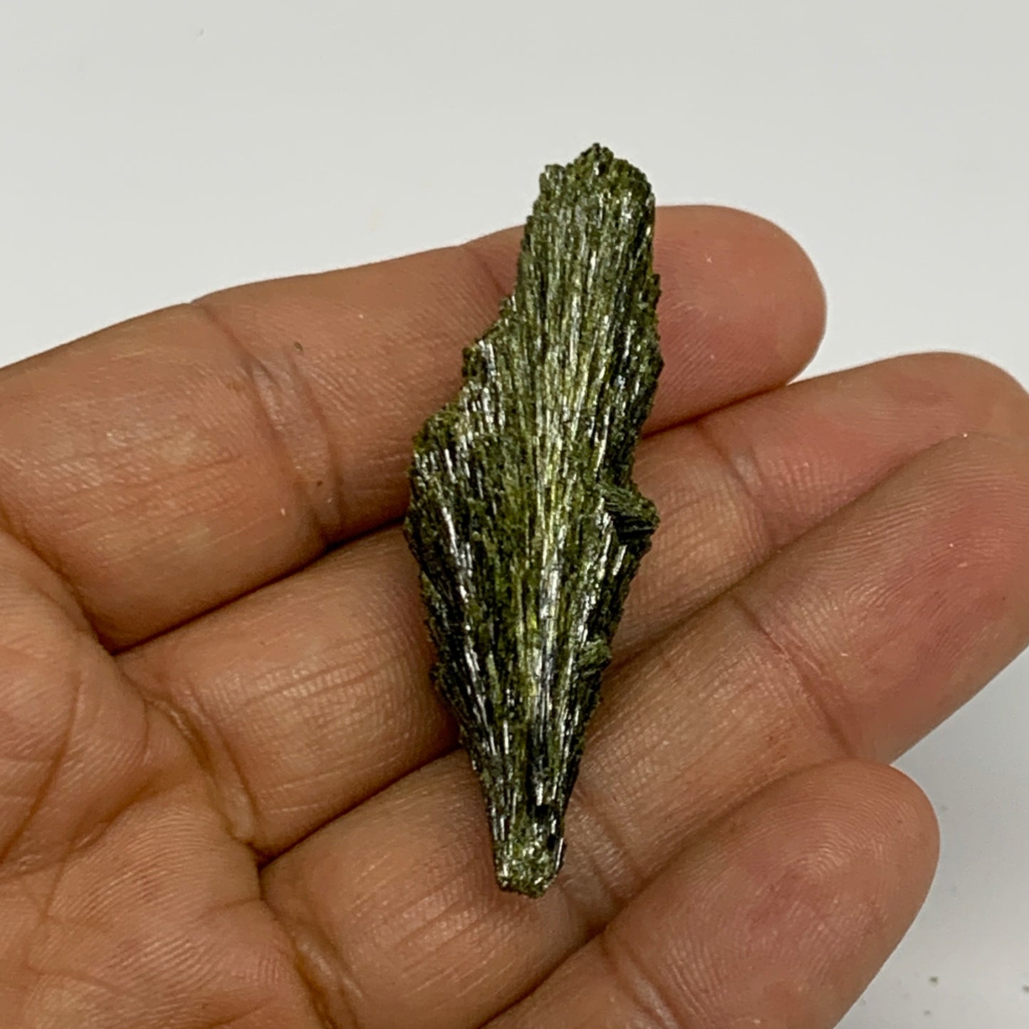 14.9g,1.9"x0.7"x0.7",Green Epidote Custer/Leaf Mineral Specimen @Pakistan,B27587