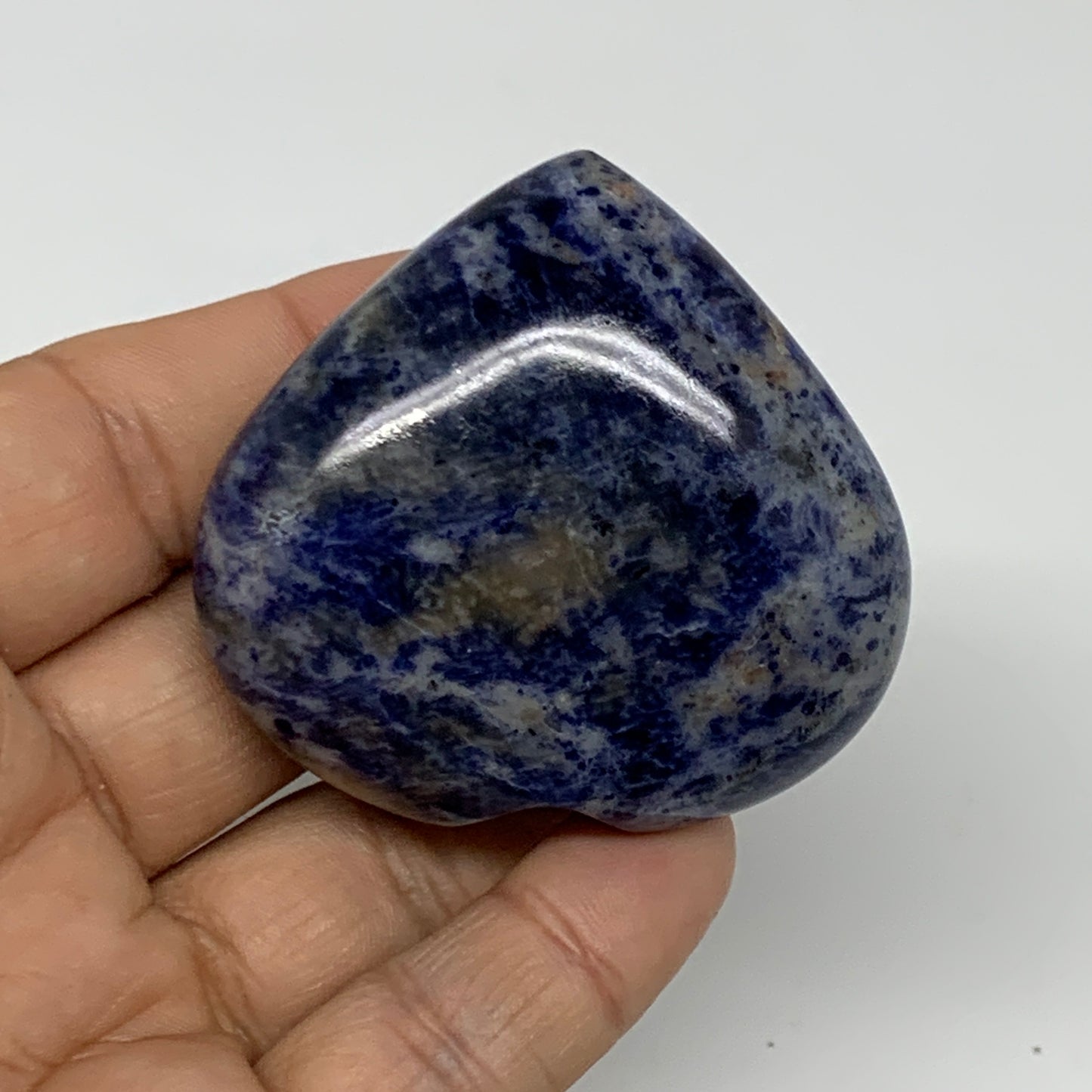 78g, 2"x2.1"x0.8", Natural Sodalite Heart Polished Gemstone, B34848