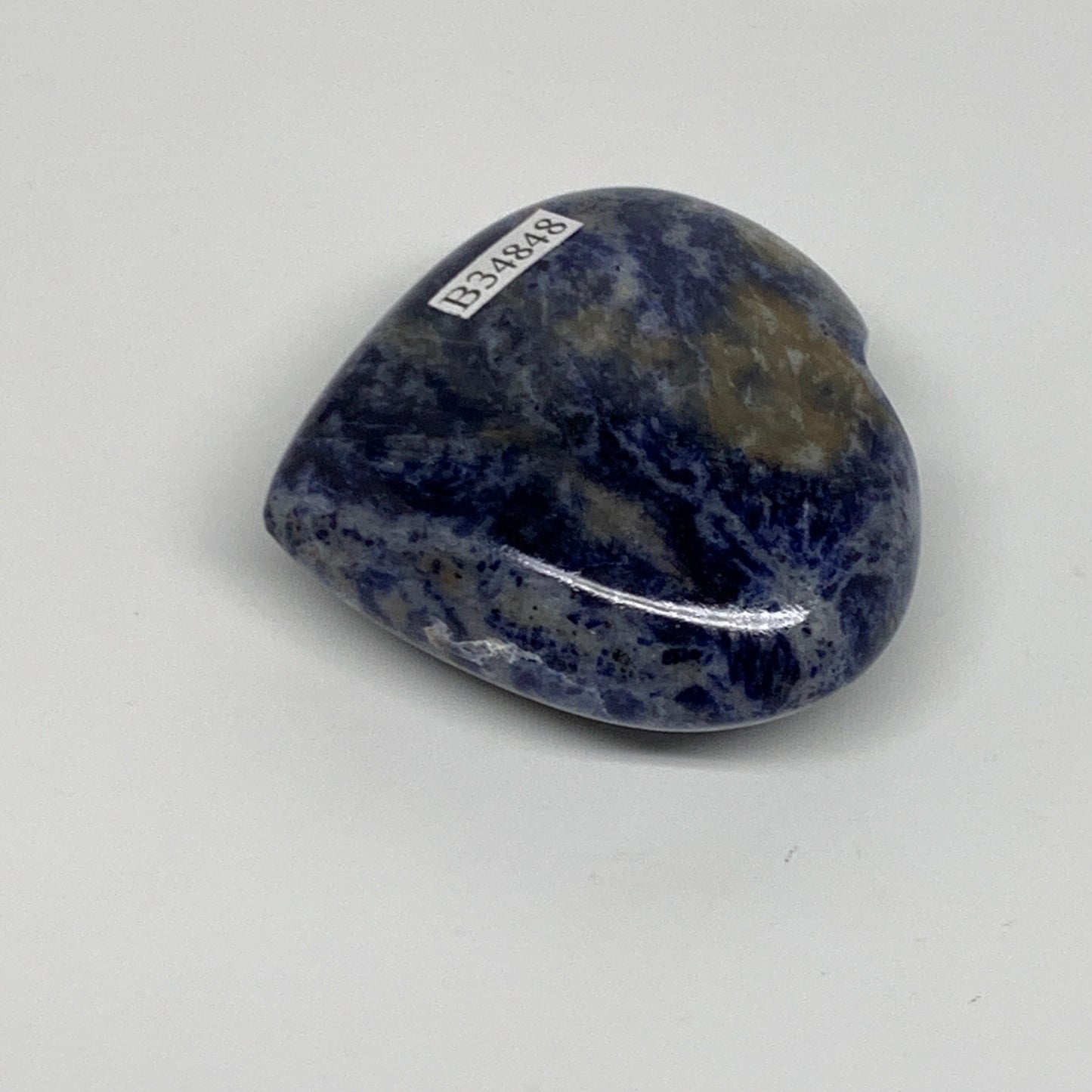 78g, 2"x2.1"x0.8", Natural Sodalite Heart Polished Gemstone, B34848