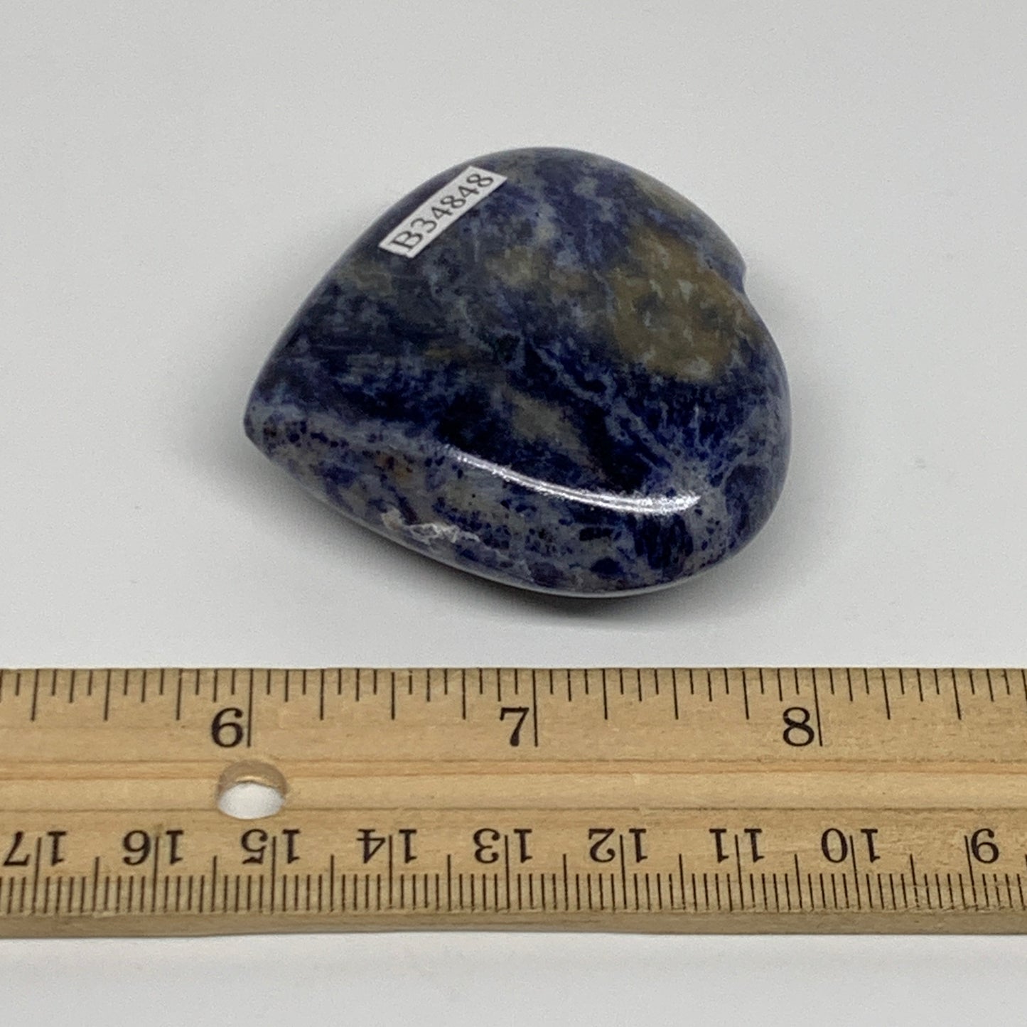 78g, 2"x2.1"x0.8", Natural Sodalite Heart Polished Gemstone, B34848