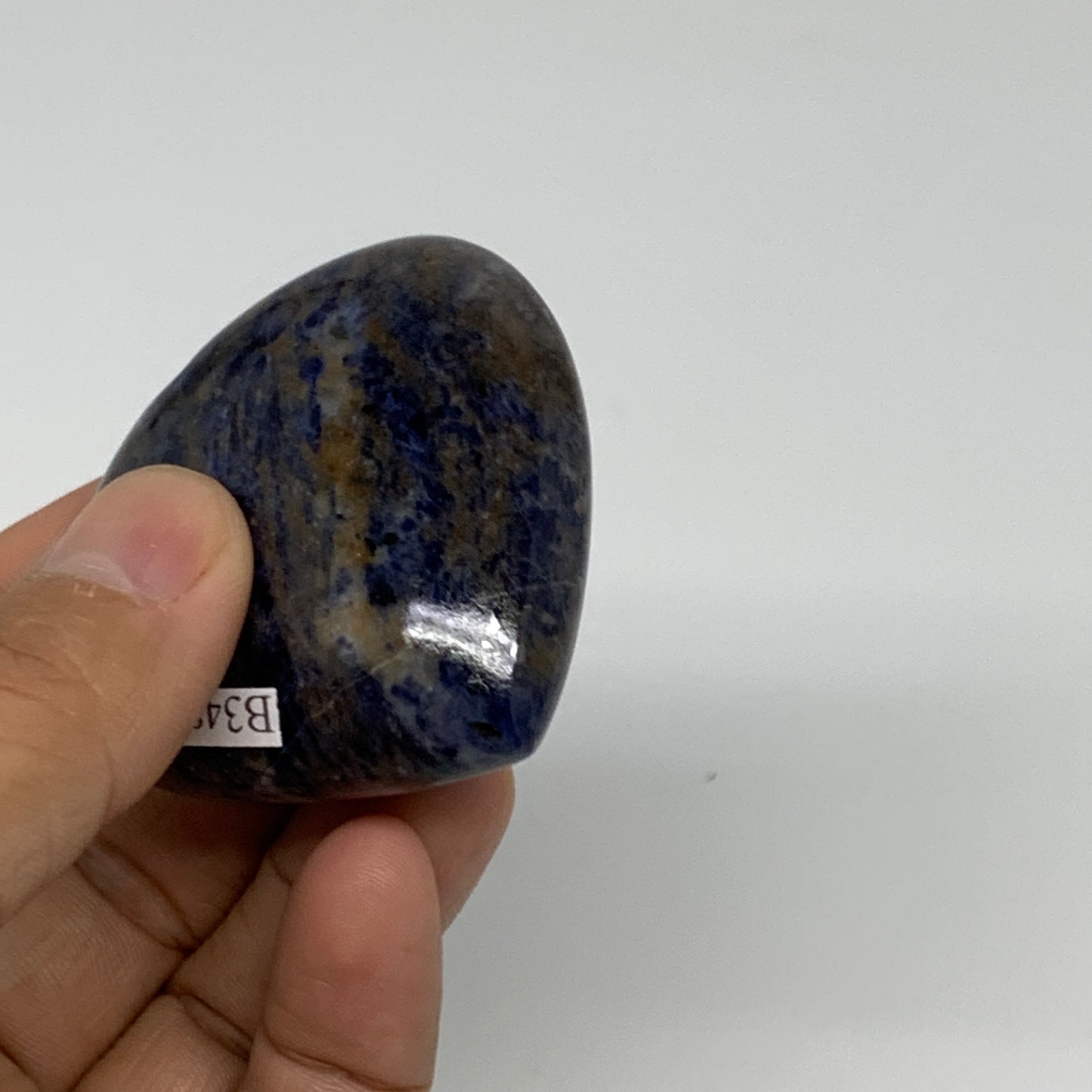 71.4g, 2"x2.1"x0.8", Natural Sodalite Heart Polished Gemstone, B34849