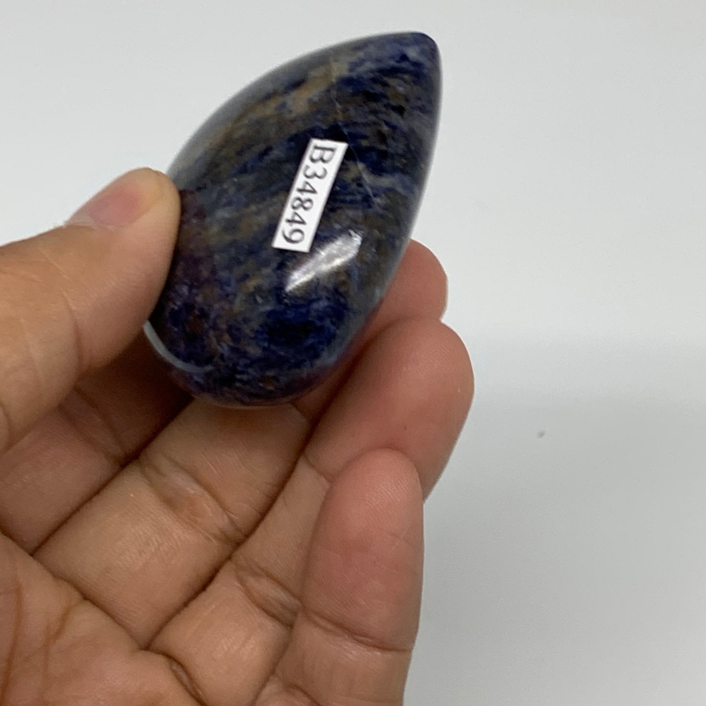 71.4g, 2"x2.1"x0.8", Natural Sodalite Heart Polished Gemstone, B34849