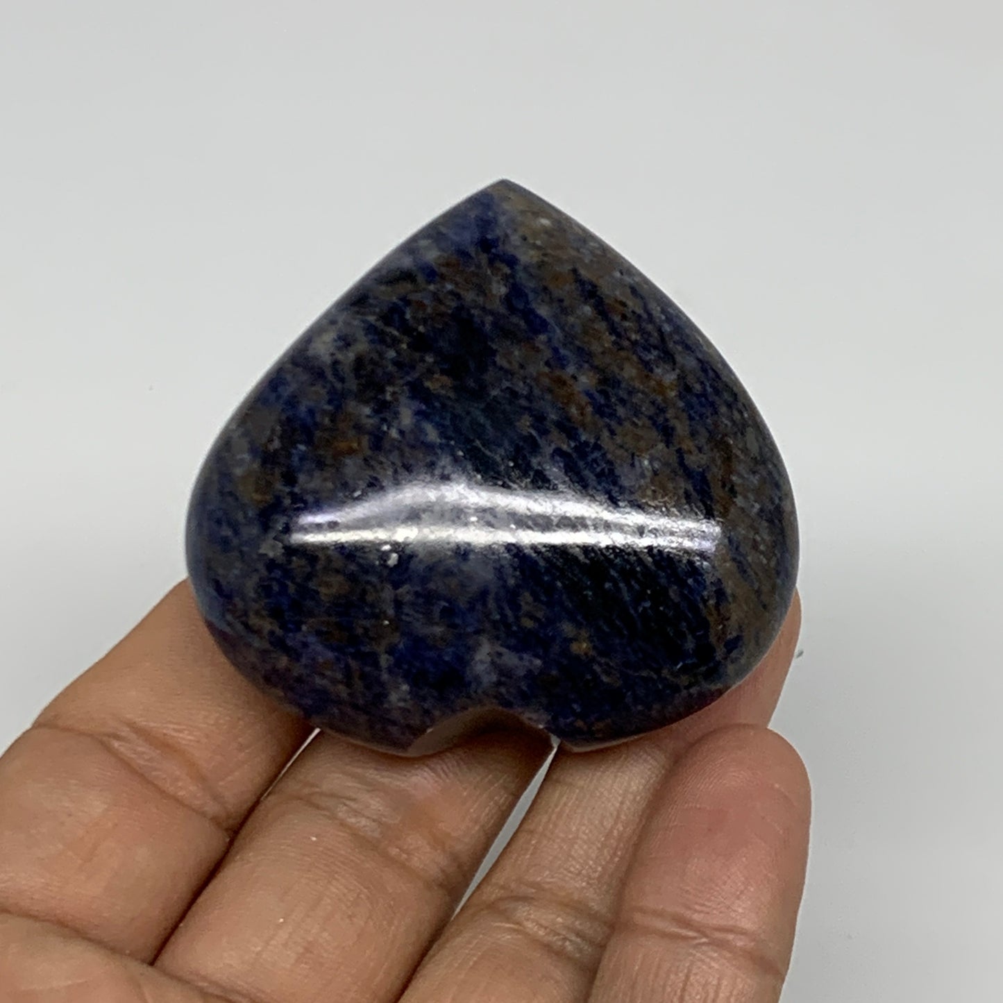 71.4g, 2"x2.1"x0.8", Natural Sodalite Heart Polished Gemstone, B34849
