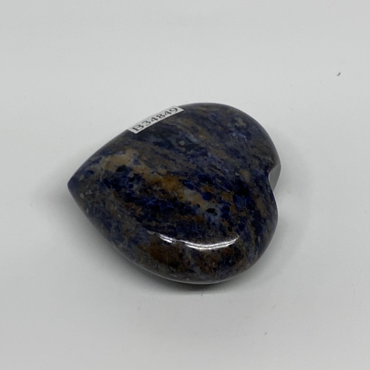71.4g, 2"x2.1"x0.8", Natural Sodalite Heart Polished Gemstone, B34849