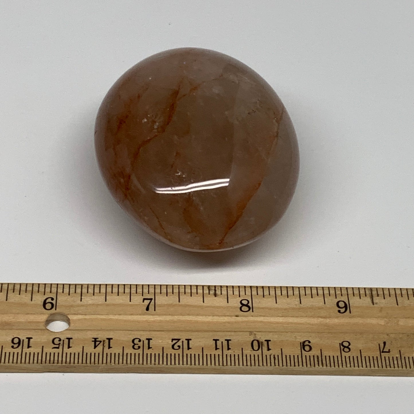 188.1g,2.7"x2.2"x1.4", Red Hematoid Fire Quartz Palm-Stone Crystal Polished, B30