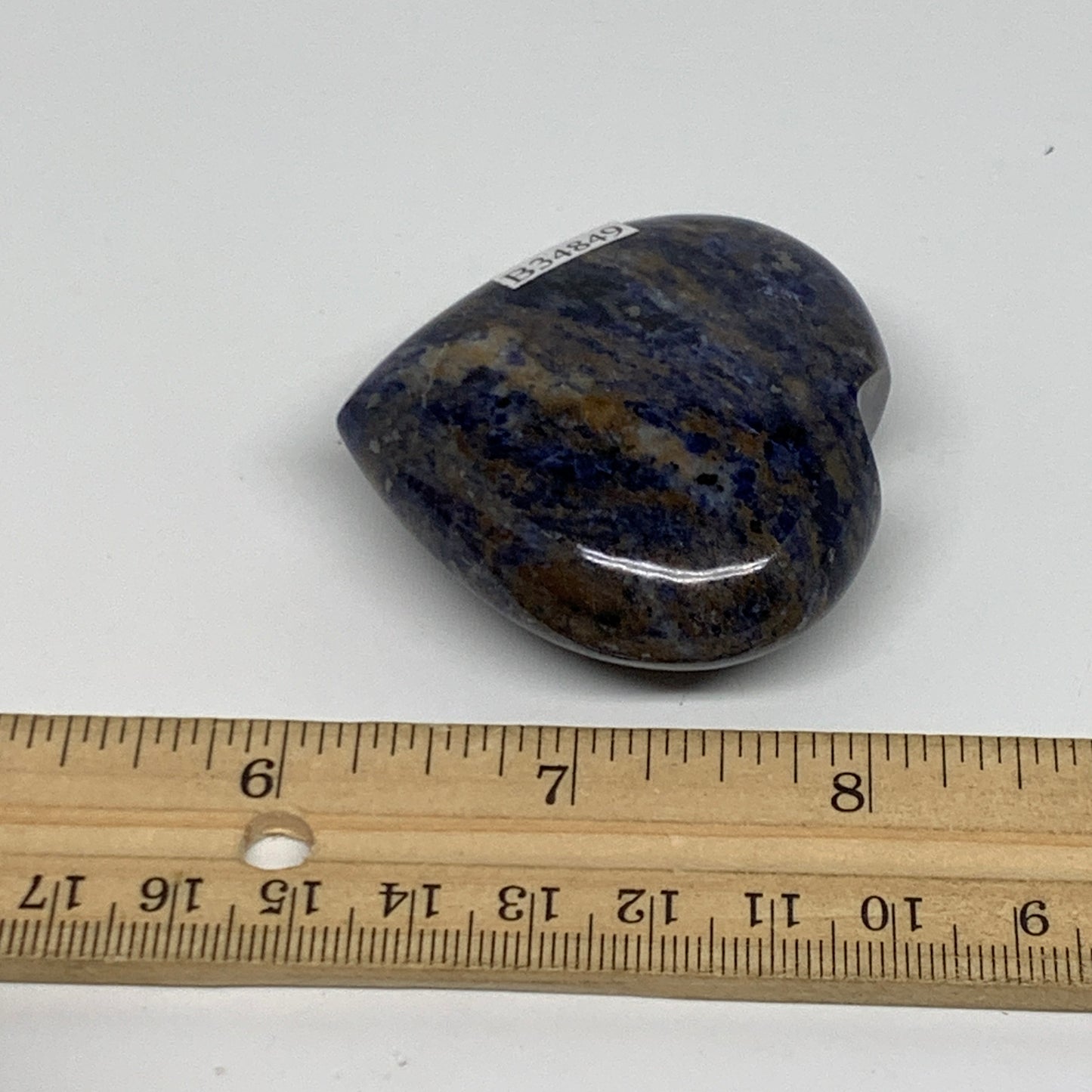 71.4g, 2"x2.1"x0.8", Natural Sodalite Heart Polished Gemstone, B34849