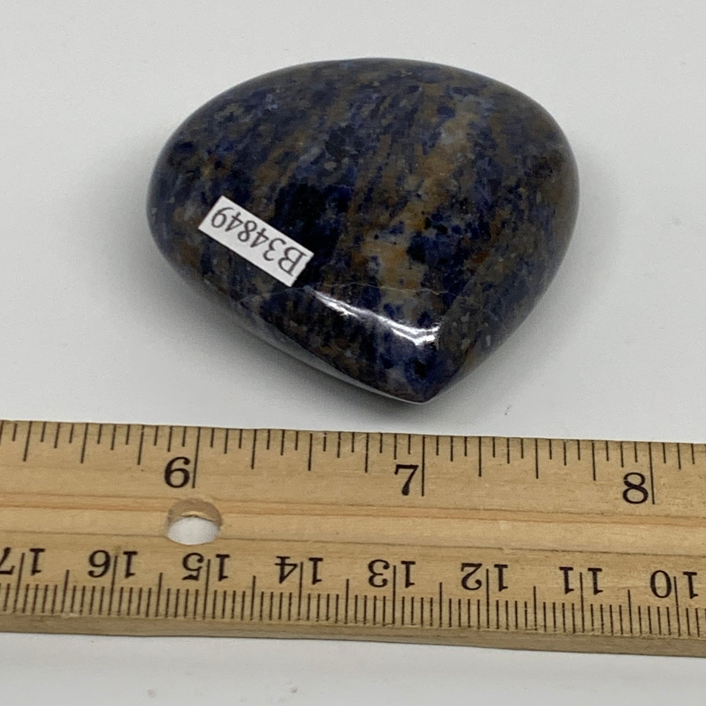 71.4g, 2"x2.1"x0.8", Natural Sodalite Heart Polished Gemstone, B34849