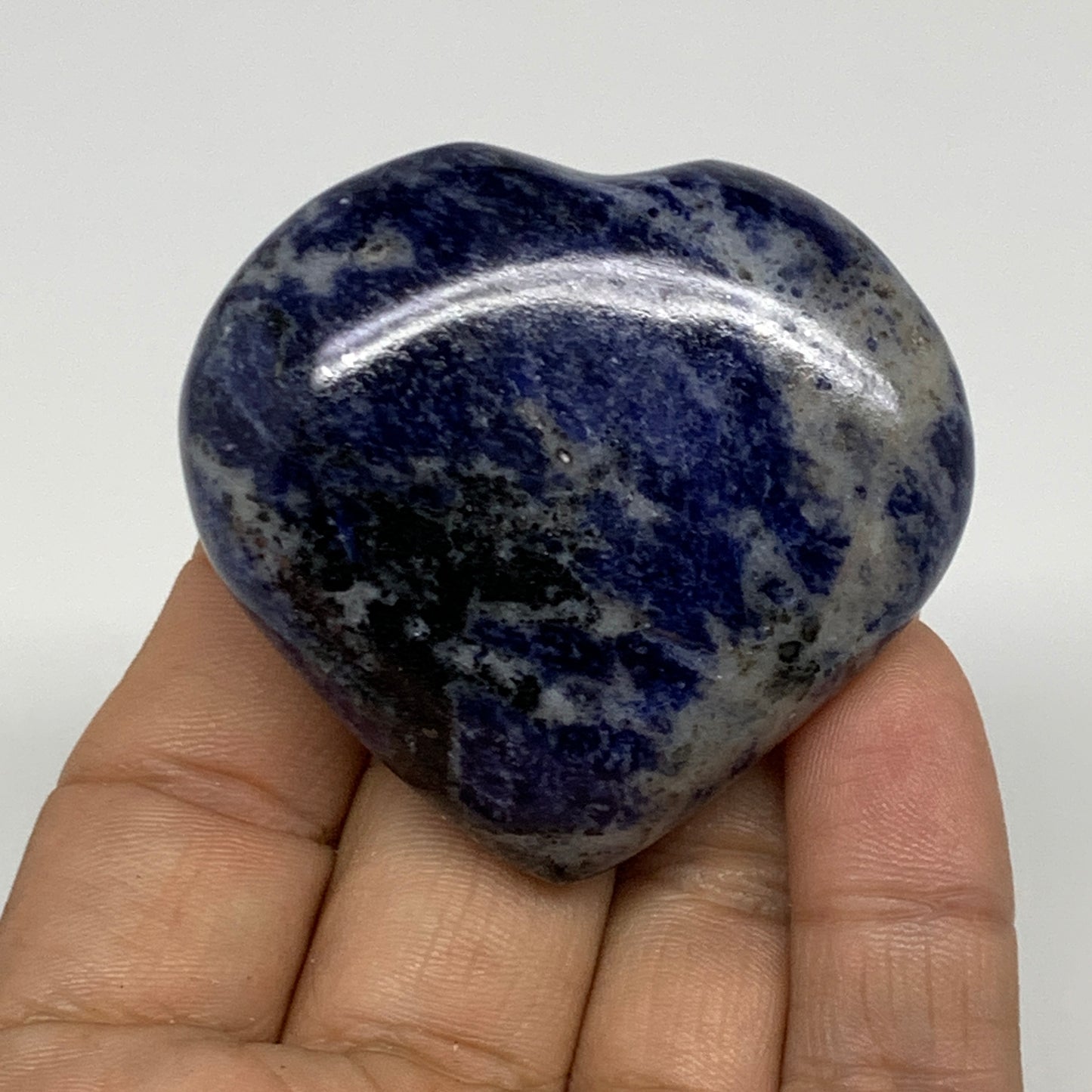 71.8g, 1.9"x2.1"x0.8", Natural Sodalite Heart Polished Gemstone, B34850
