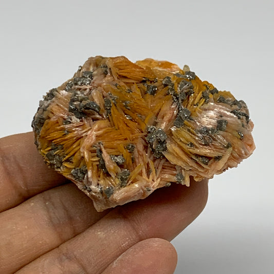 0.30 lbs, 2.3"x2x1.3", Natural Ceresit Galena On Barite Mineral Specimen, B33426