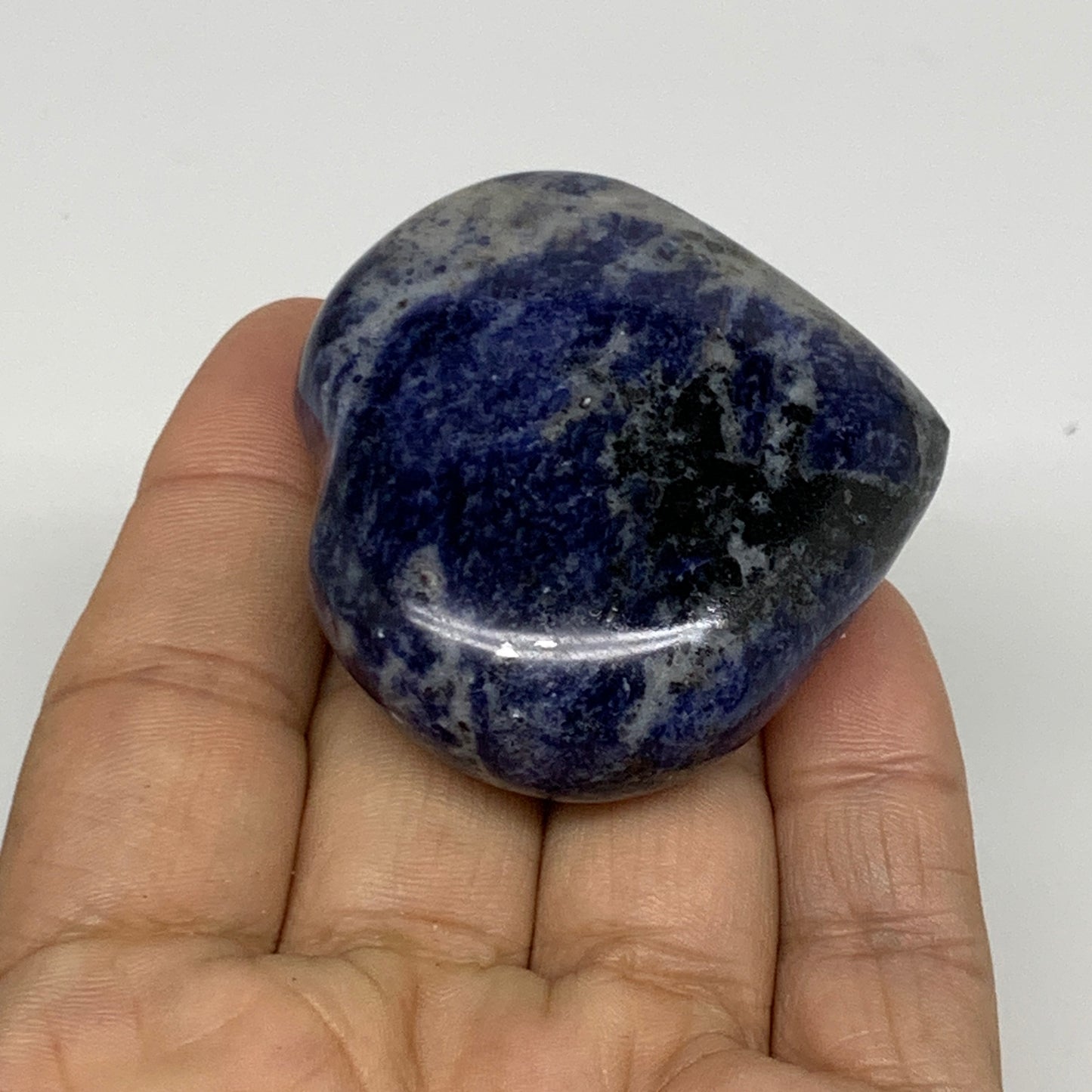 71.8g, 1.9"x2.1"x0.8", Natural Sodalite Heart Polished Gemstone, B34850