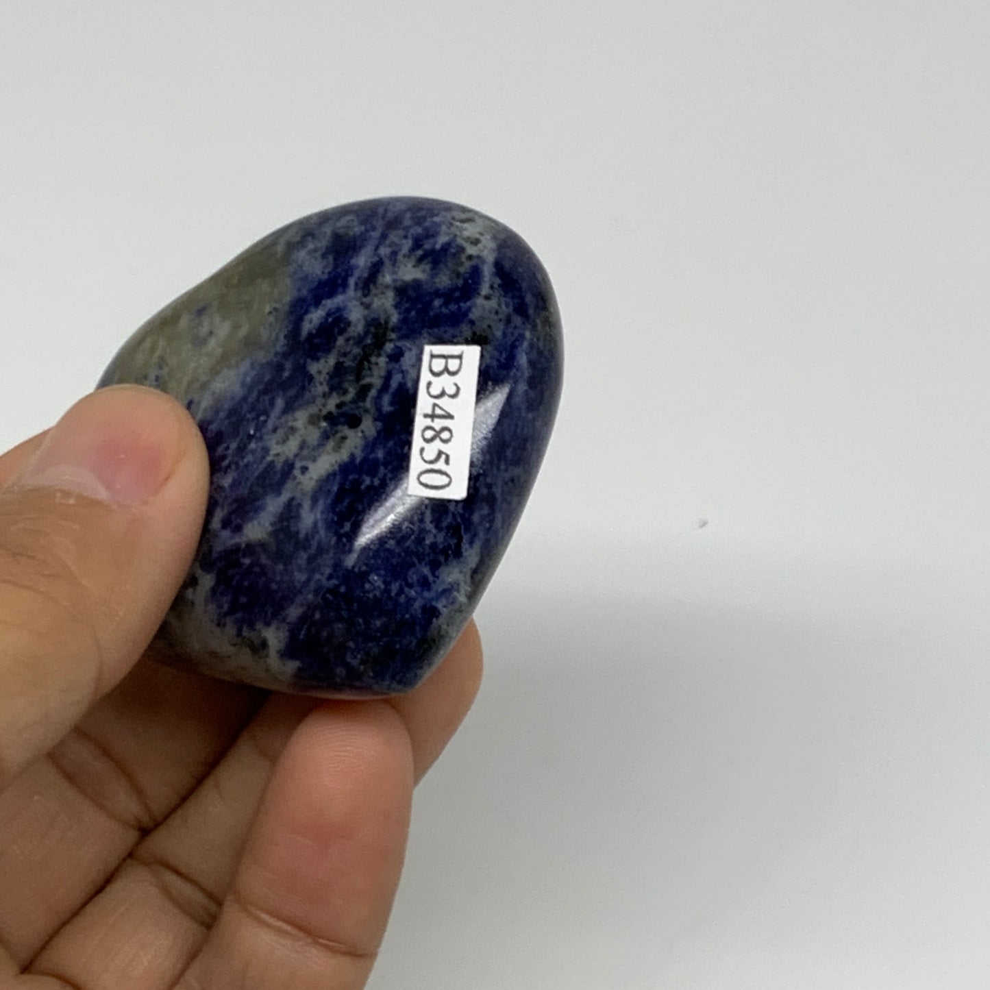 71.8g, 1.9"x2.1"x0.8", Natural Sodalite Heart Polished Gemstone, B34850
