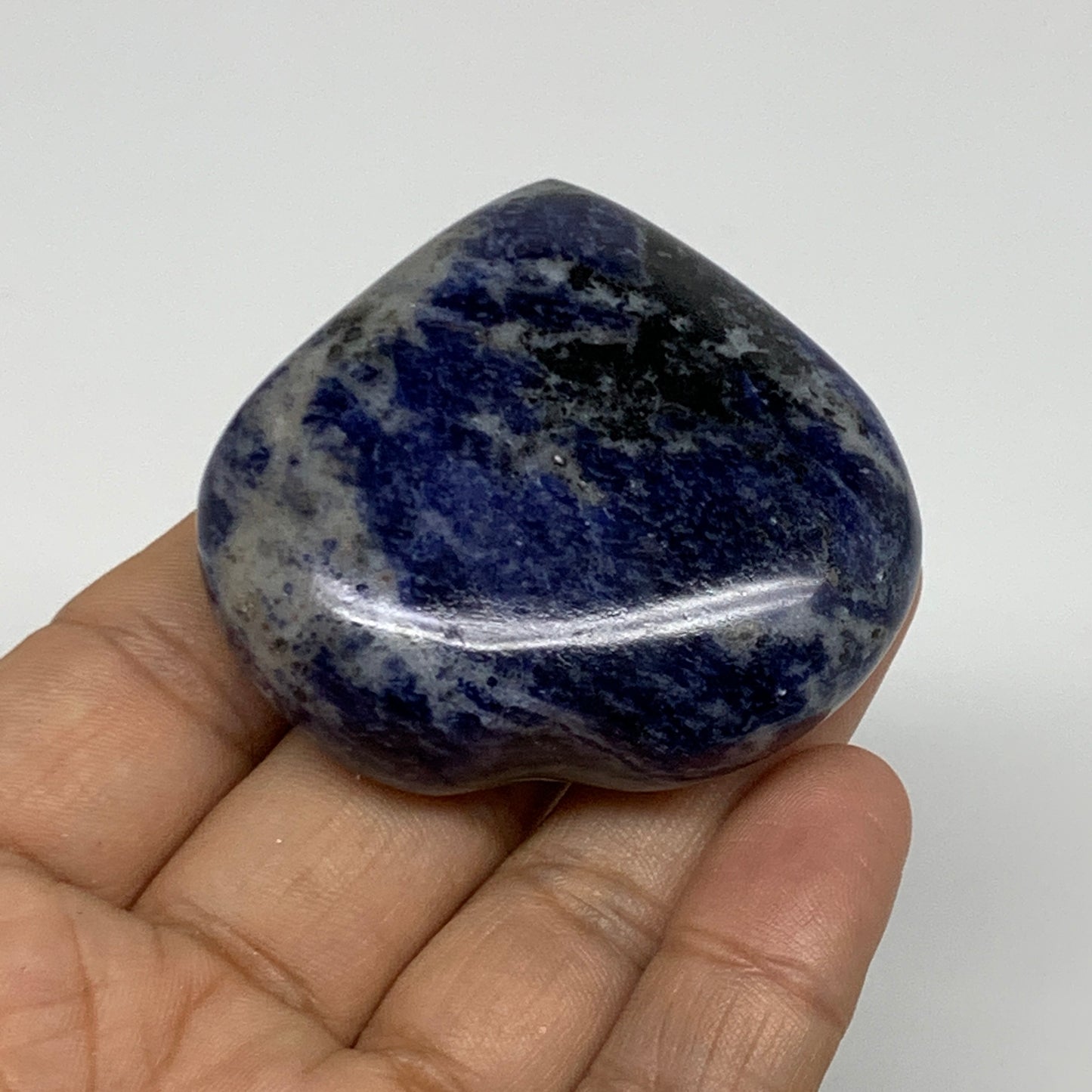 71.8g, 1.9"x2.1"x0.8", Natural Sodalite Heart Polished Gemstone, B34850