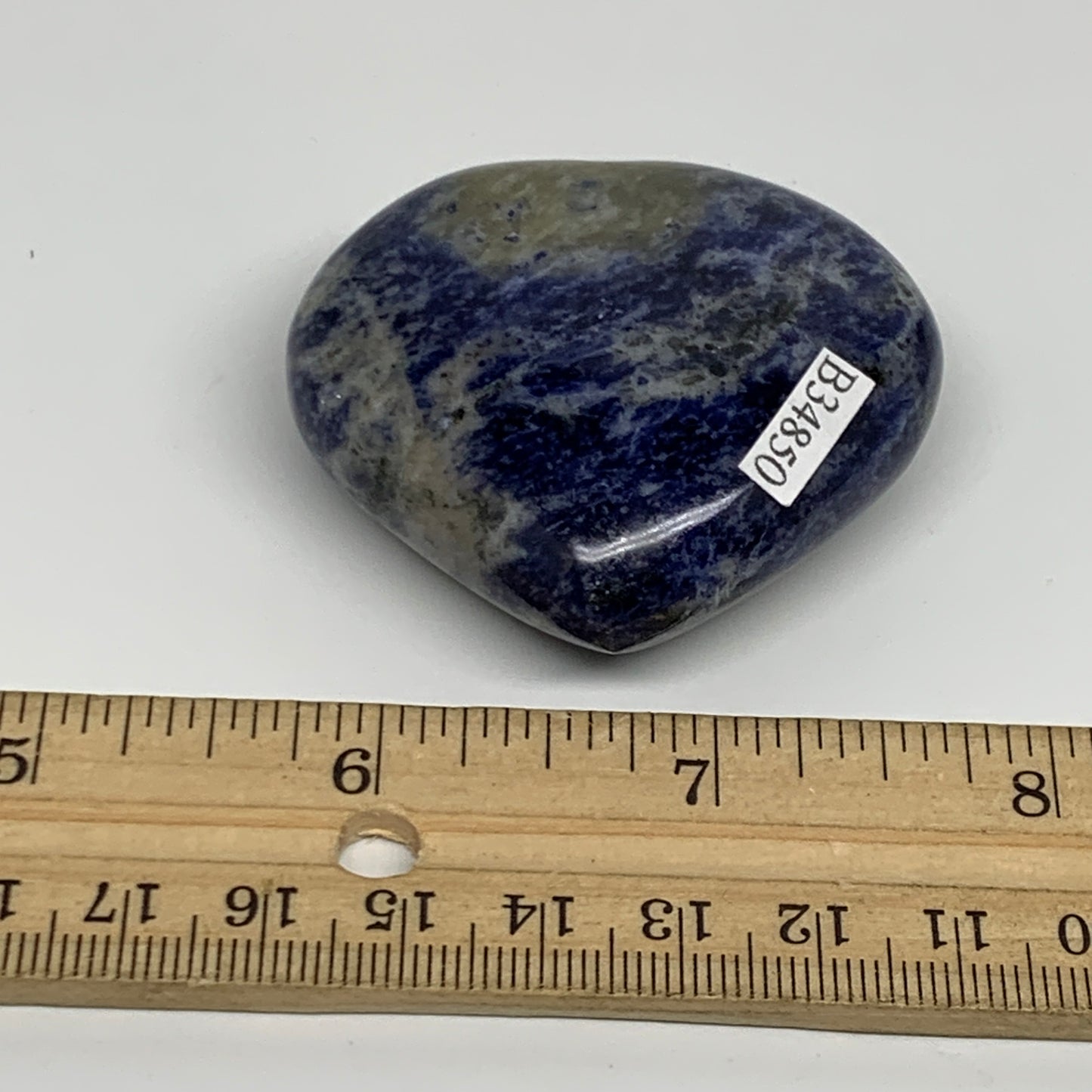 71.8g, 1.9"x2.1"x0.8", Natural Sodalite Heart Polished Gemstone, B34850