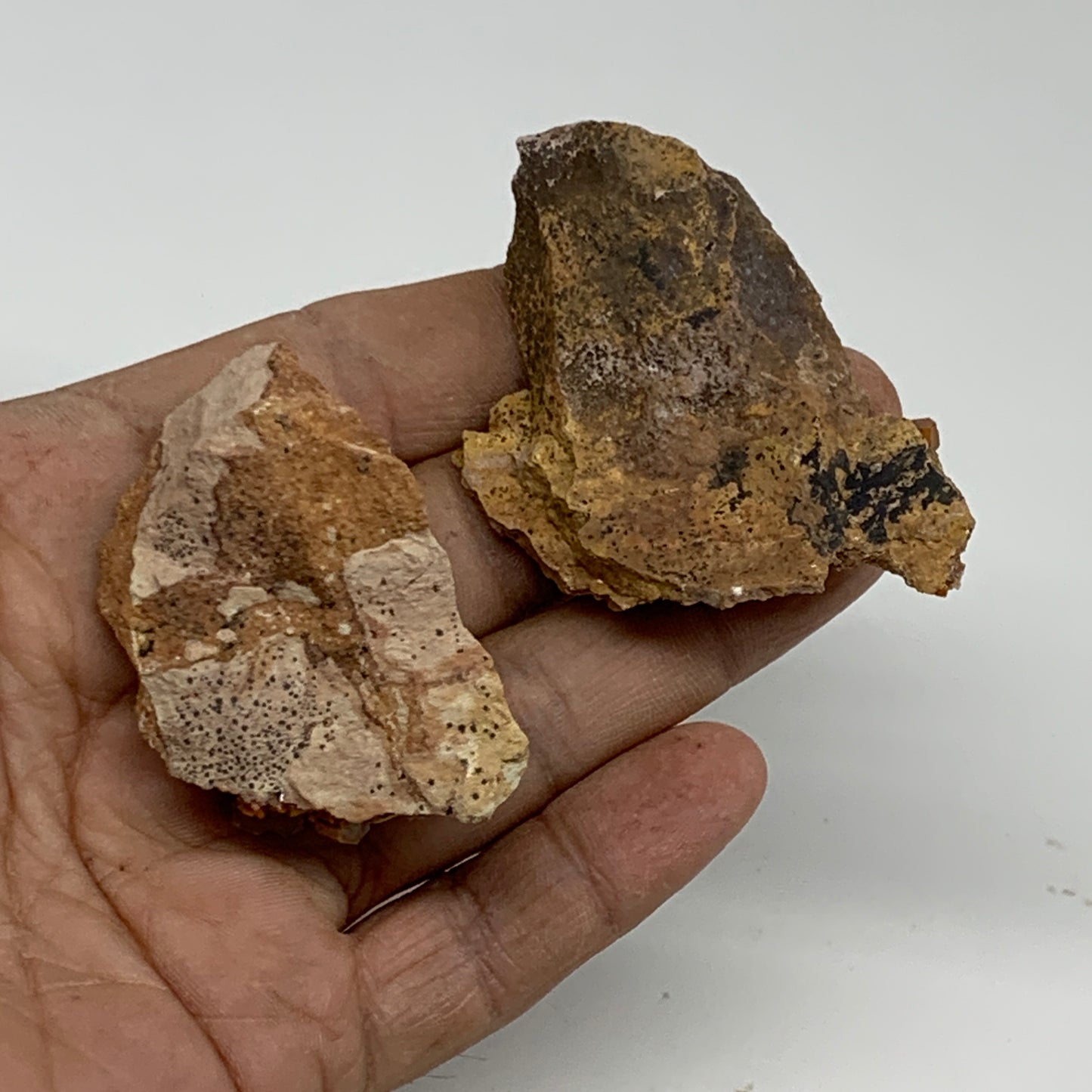 74g, 2"-2.4", 2pcs, Vanadinite Crystals Cluster Mineral Specimens, B34063