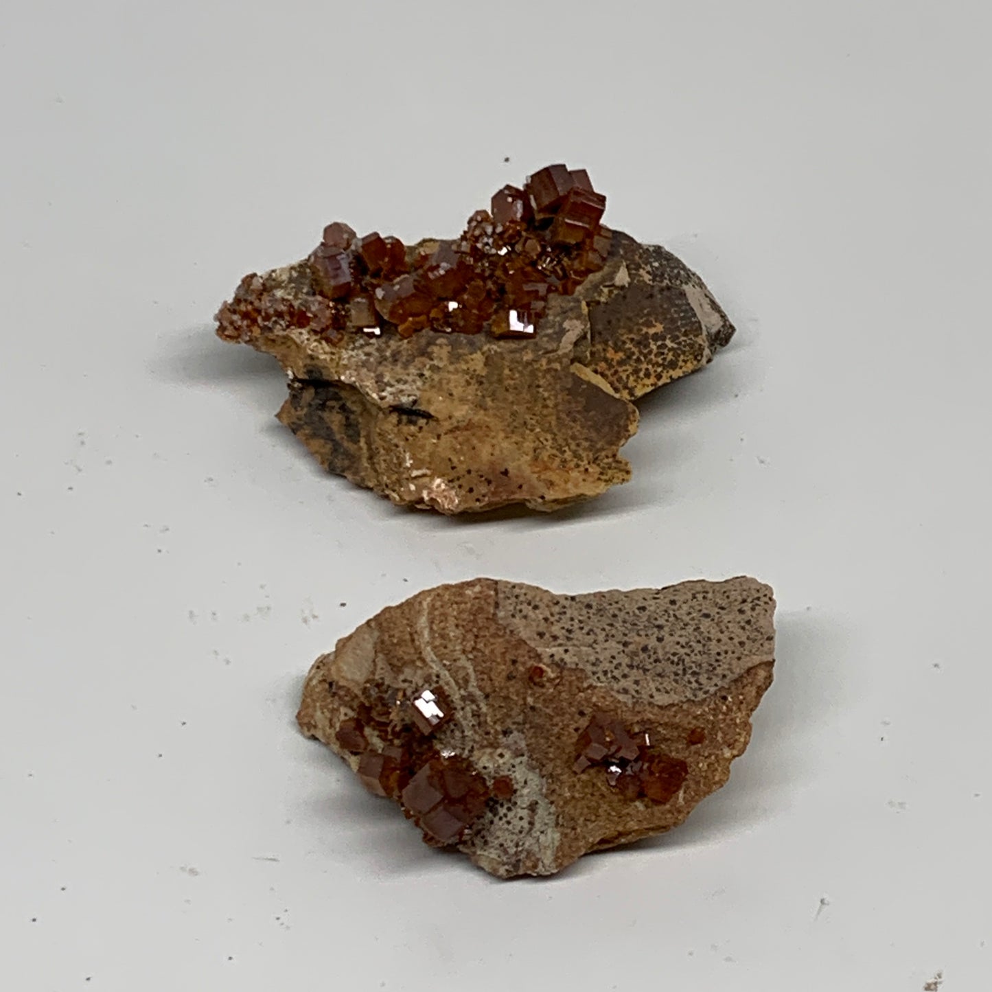 74g, 2"-2.4", 2pcs, Vanadinite Crystals Cluster Mineral Specimens, B34063