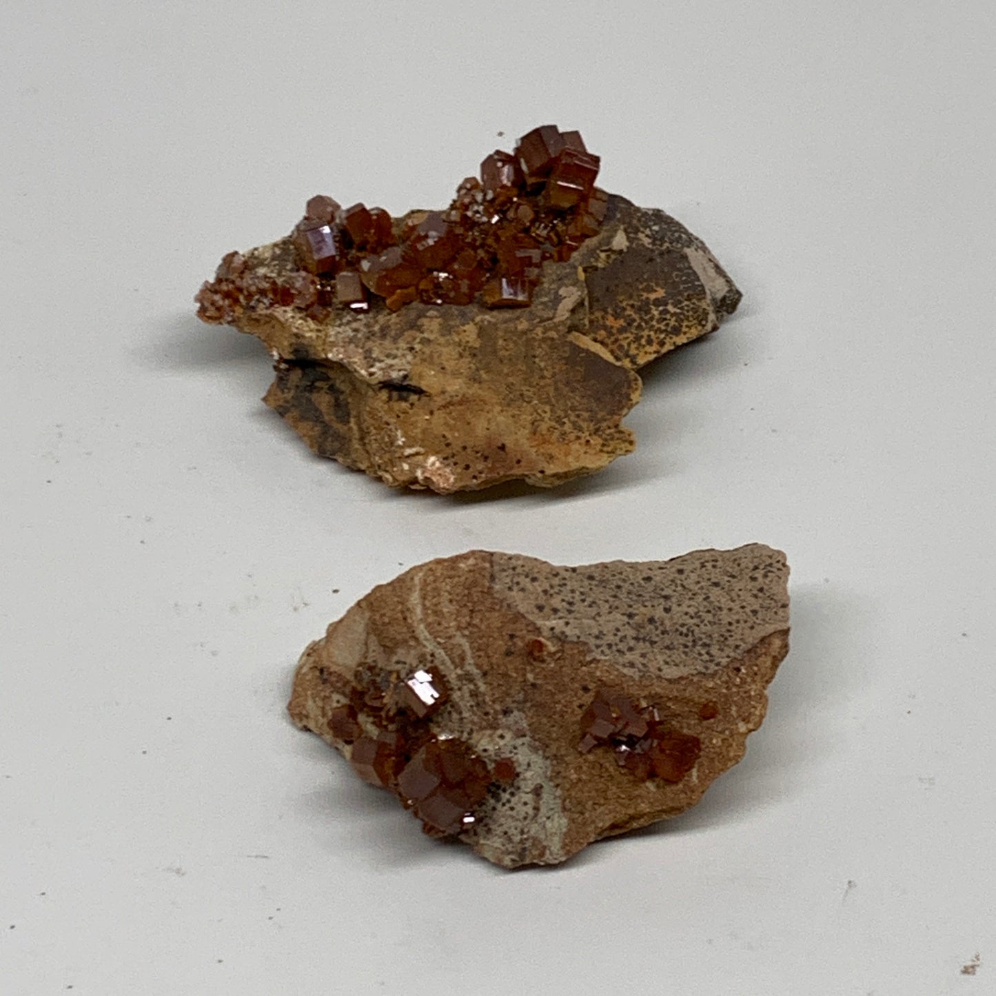 74g, 2"-2.4", 2pcs, Vanadinite Crystals Cluster Mineral Specimens, B34063