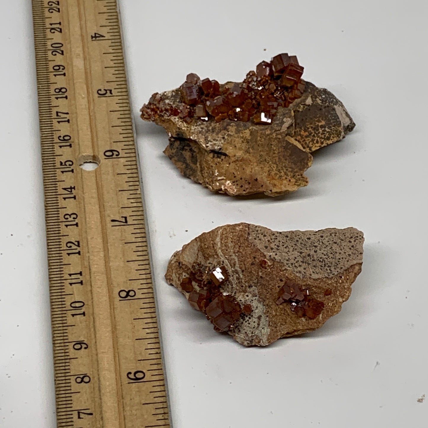 74g, 2"-2.4", 2pcs, Vanadinite Crystals Cluster Mineral Specimens, B34063