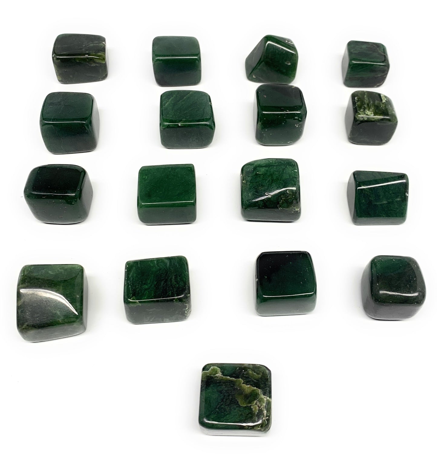 1000g (2.2 lbs), 1.1"-1.4",17pcs, Nephrite Jade Tumbled @Afghanistan, B29914