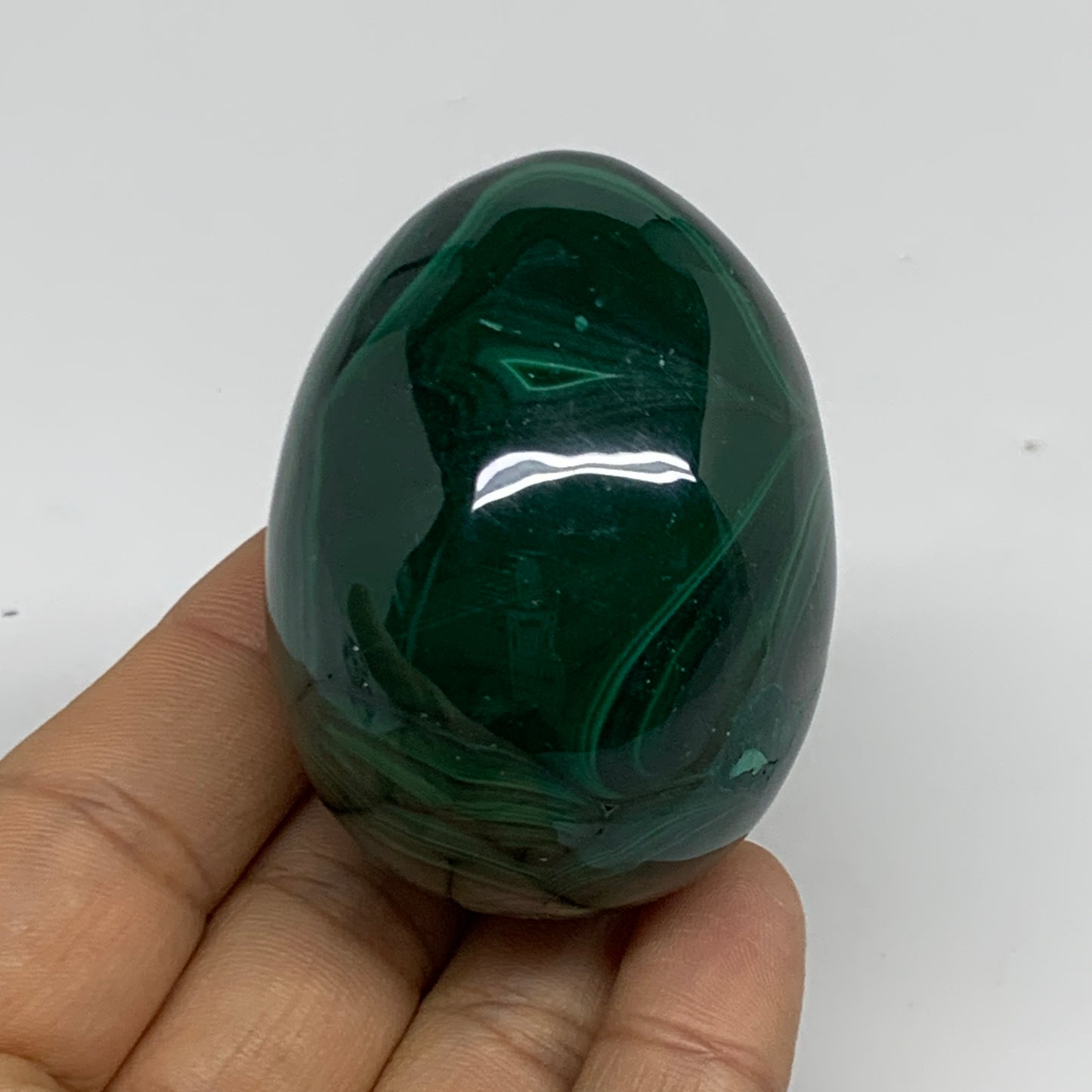 0.45 lbs, 2.3"x1.7", Natural Solid Malachite Egg Polished Gemstone @Congo, B3276
