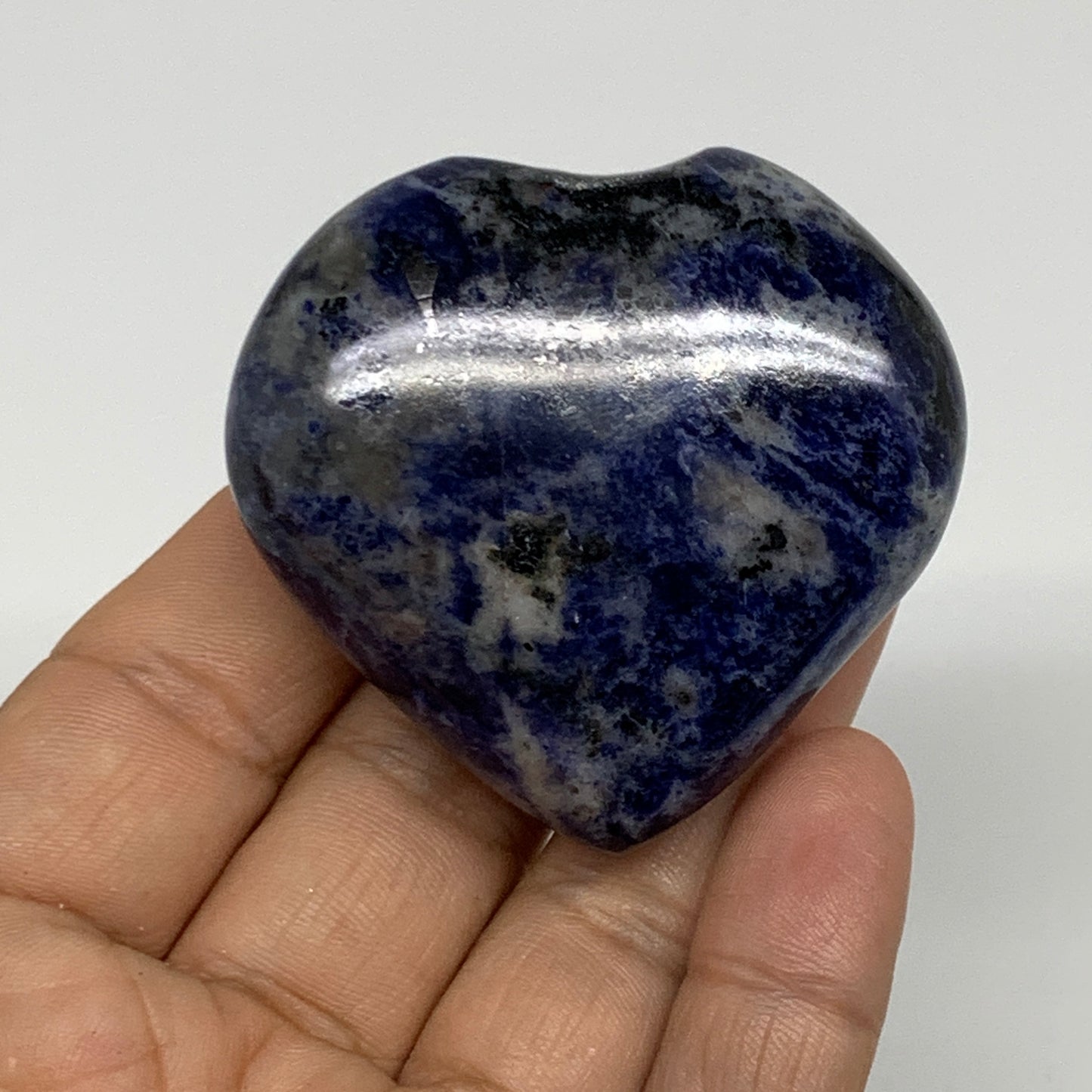 84.1g, 2"x2.1"x0.8", Natural Sodalite Heart Polished Gemstone, B34852