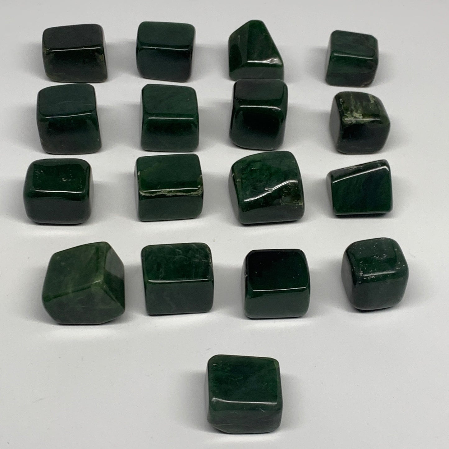1000g (2.2 lbs), 1.1"-1.4",17pcs, Nephrite Jade Tumbled @Afghanistan, B29914