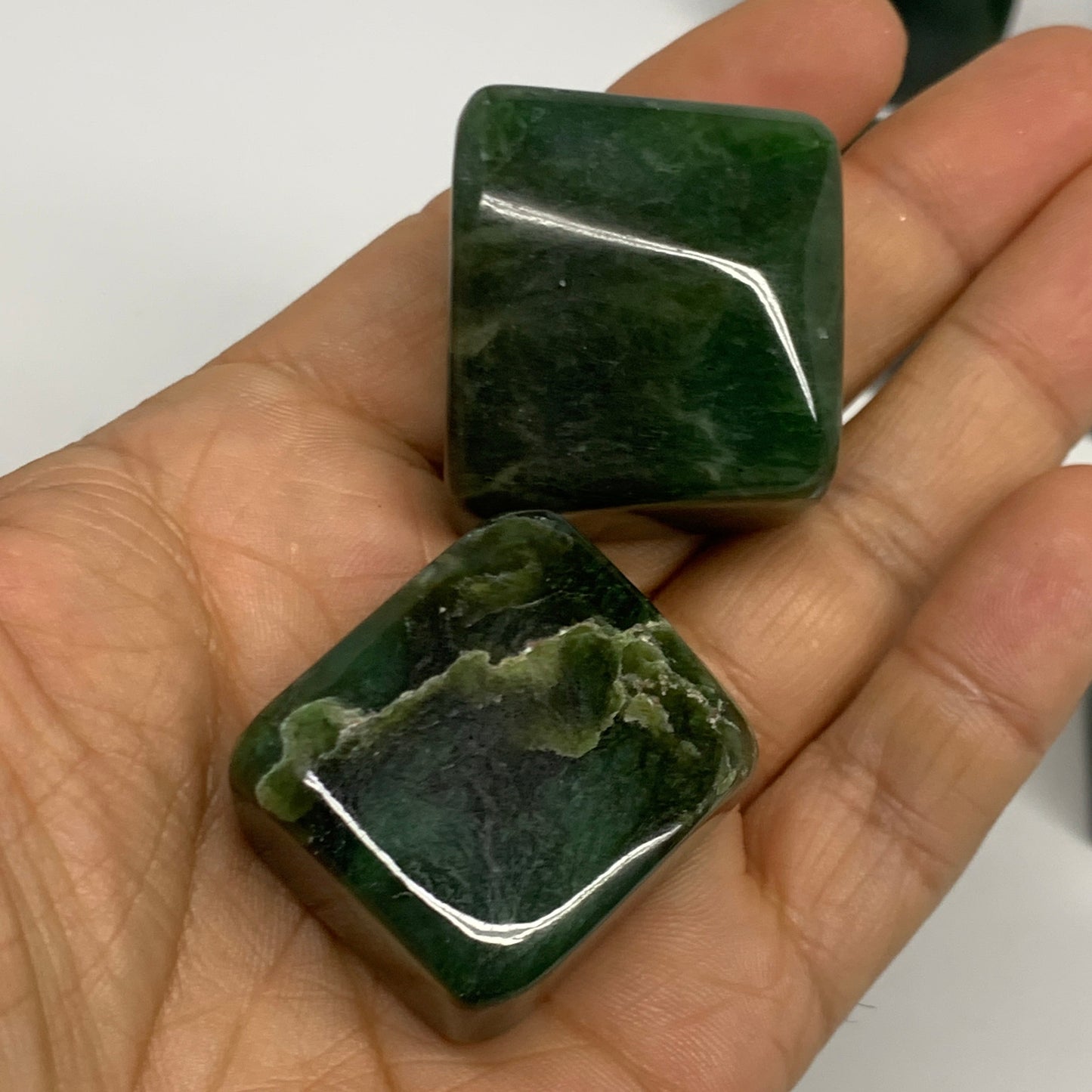 1000g (2.2 lbs), 1.1"-1.4",17pcs, Nephrite Jade Tumbled @Afghanistan, B29914