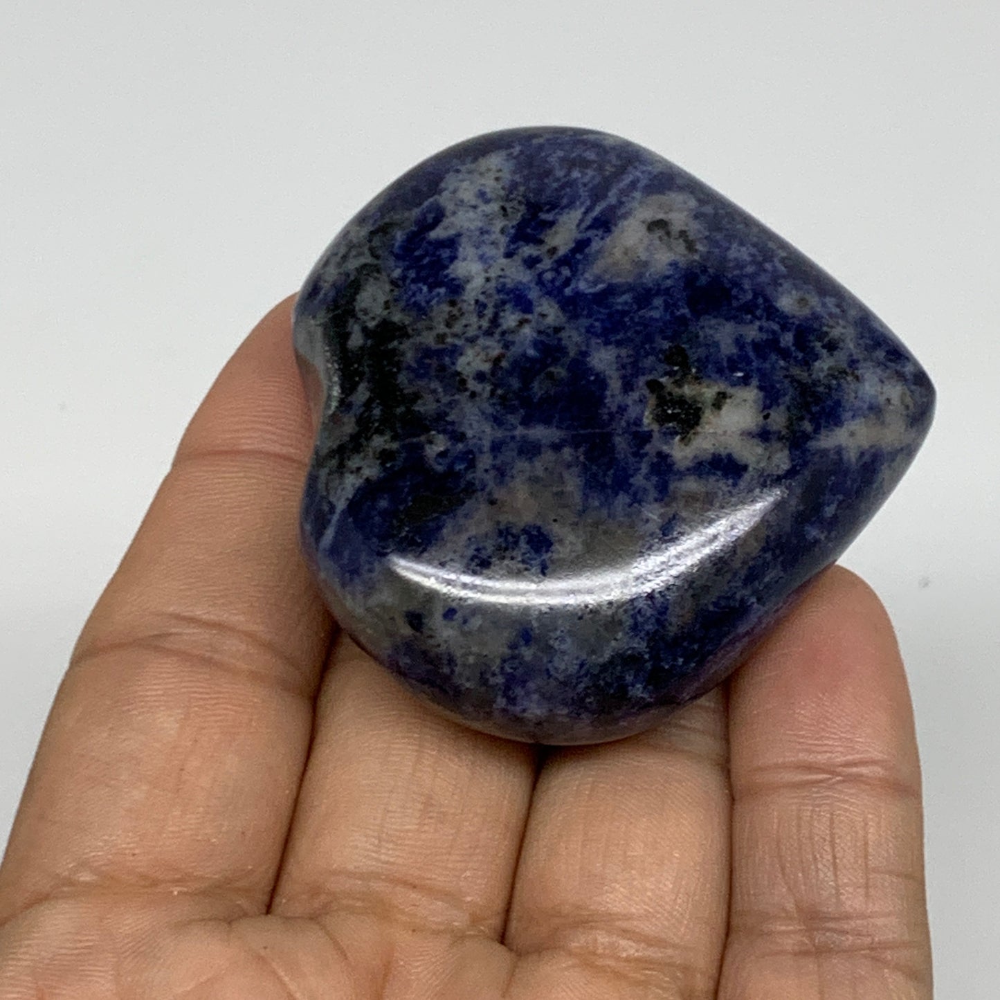 84.1g, 2"x2.1"x0.8", Natural Sodalite Heart Polished Gemstone, B34852