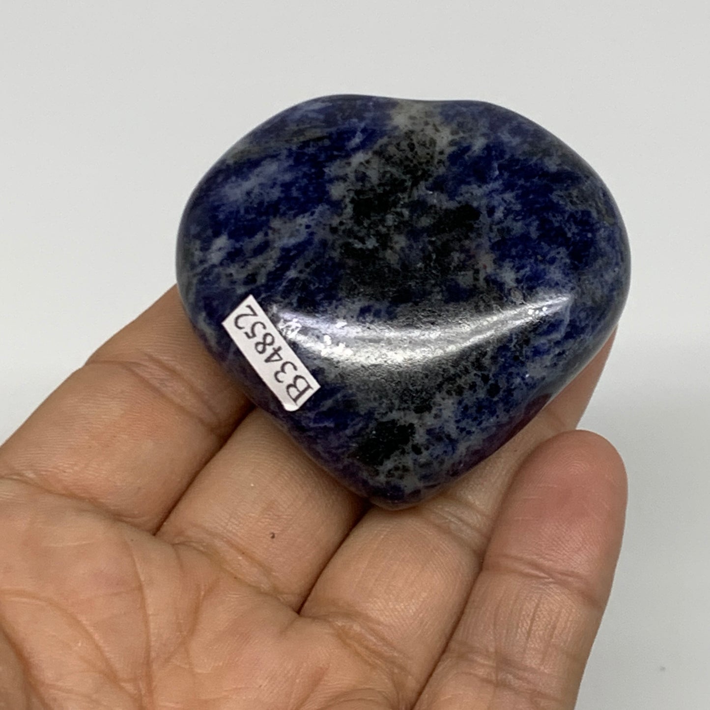 84.1g, 2"x2.1"x0.8", Natural Sodalite Heart Polished Gemstone, B34852