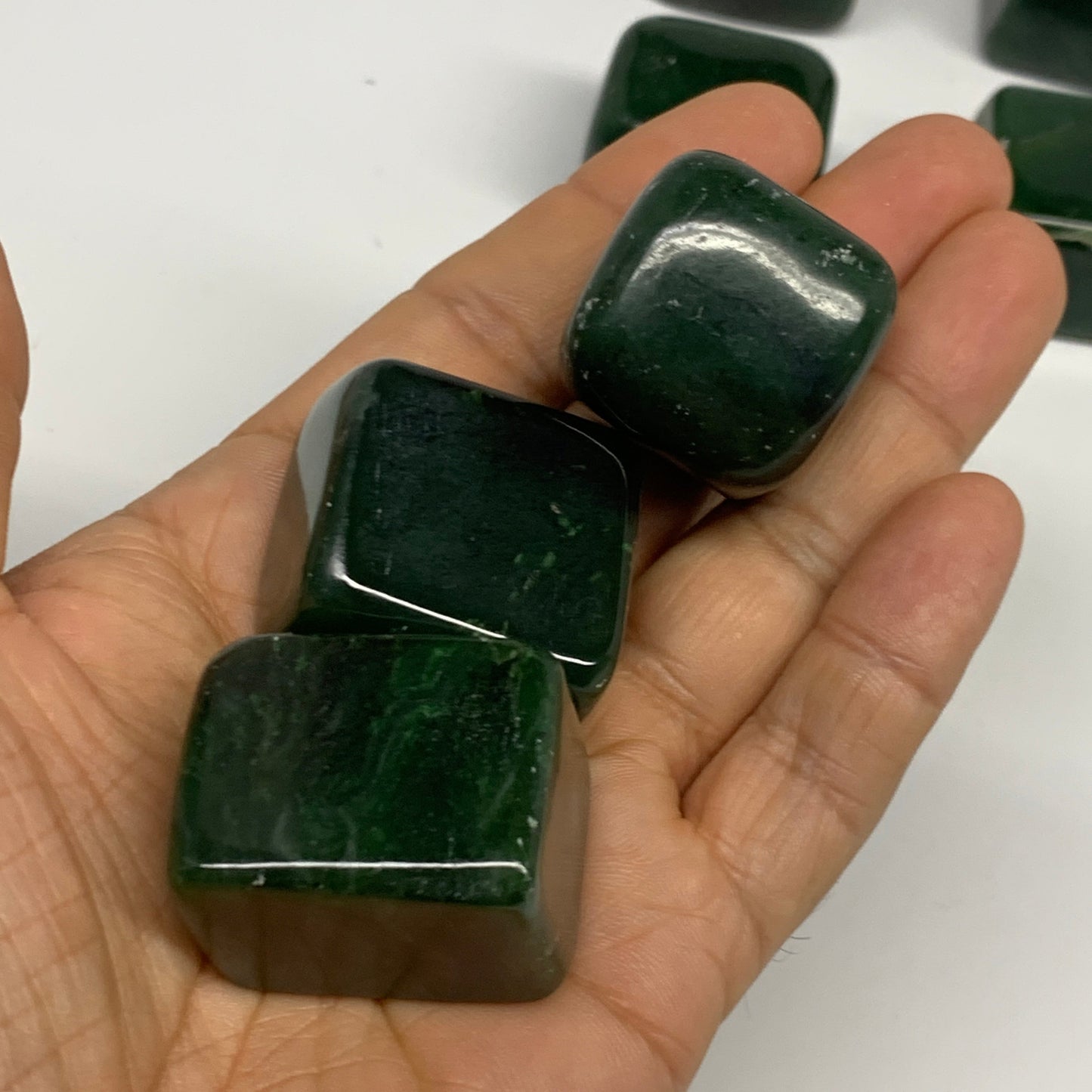 1000g (2.2 lbs), 1.1"-1.4",17pcs, Nephrite Jade Tumbled @Afghanistan, B29914